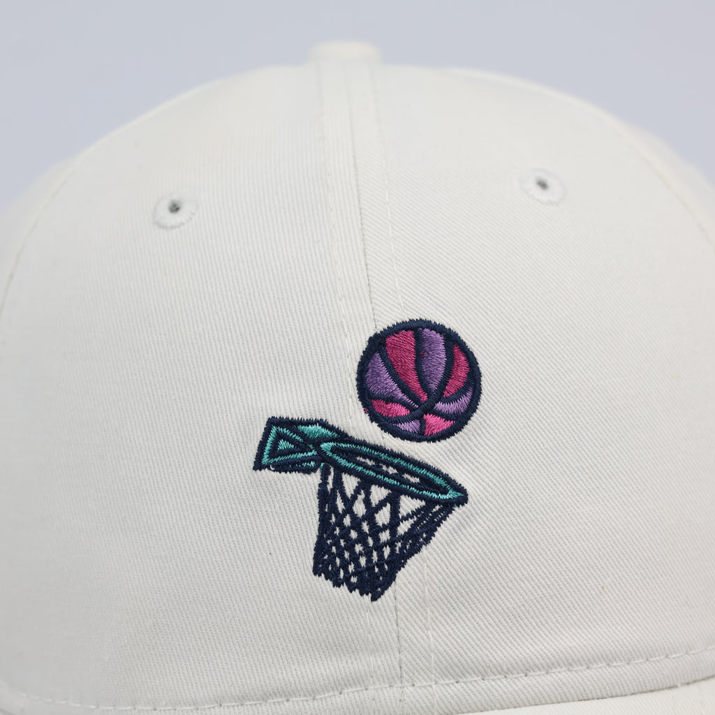 New Era 9FORTY Cream Basketball Hoop Embroidered Baseball Thrifted Cap