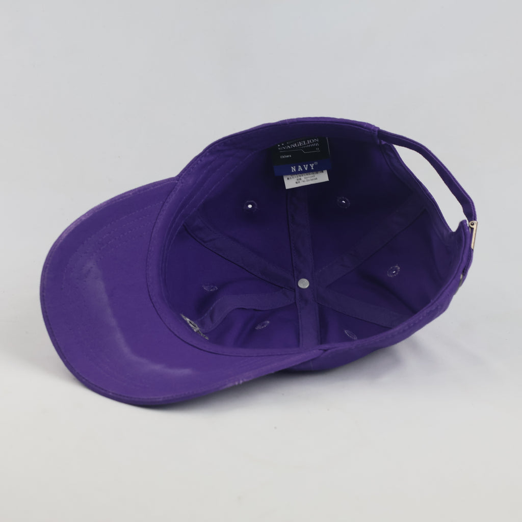 Thrifted Neon Genesis Evangelion Purple Strapback Cap | Nargv.co