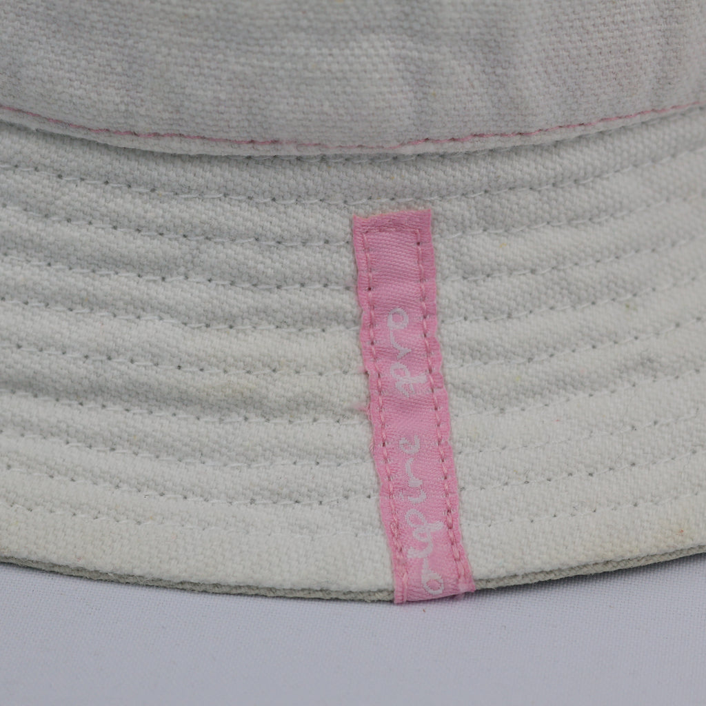 Vintage Alpine Pro Floral Print Sun Hat - White Cotton Canvas Bucket Hat