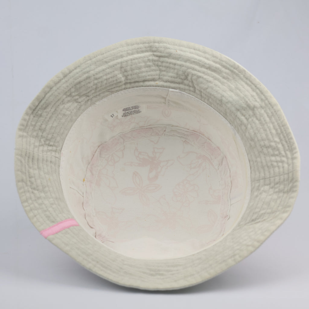 Vintage Alpine Pro Floral Print Sun Hat - White Cotton Canvas Bucket Hat