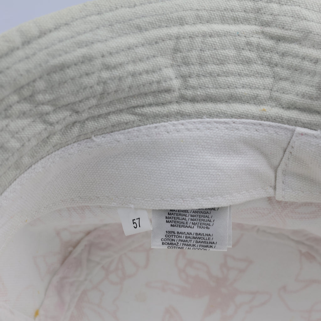 Vintage Alpine Pro Floral Print Sun Hat - White Cotton Canvas Bucket Hat