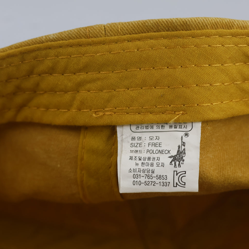 Thrifted Solid Mustard Yellow Vintage Washed Strapback Cap (56-58 cm)