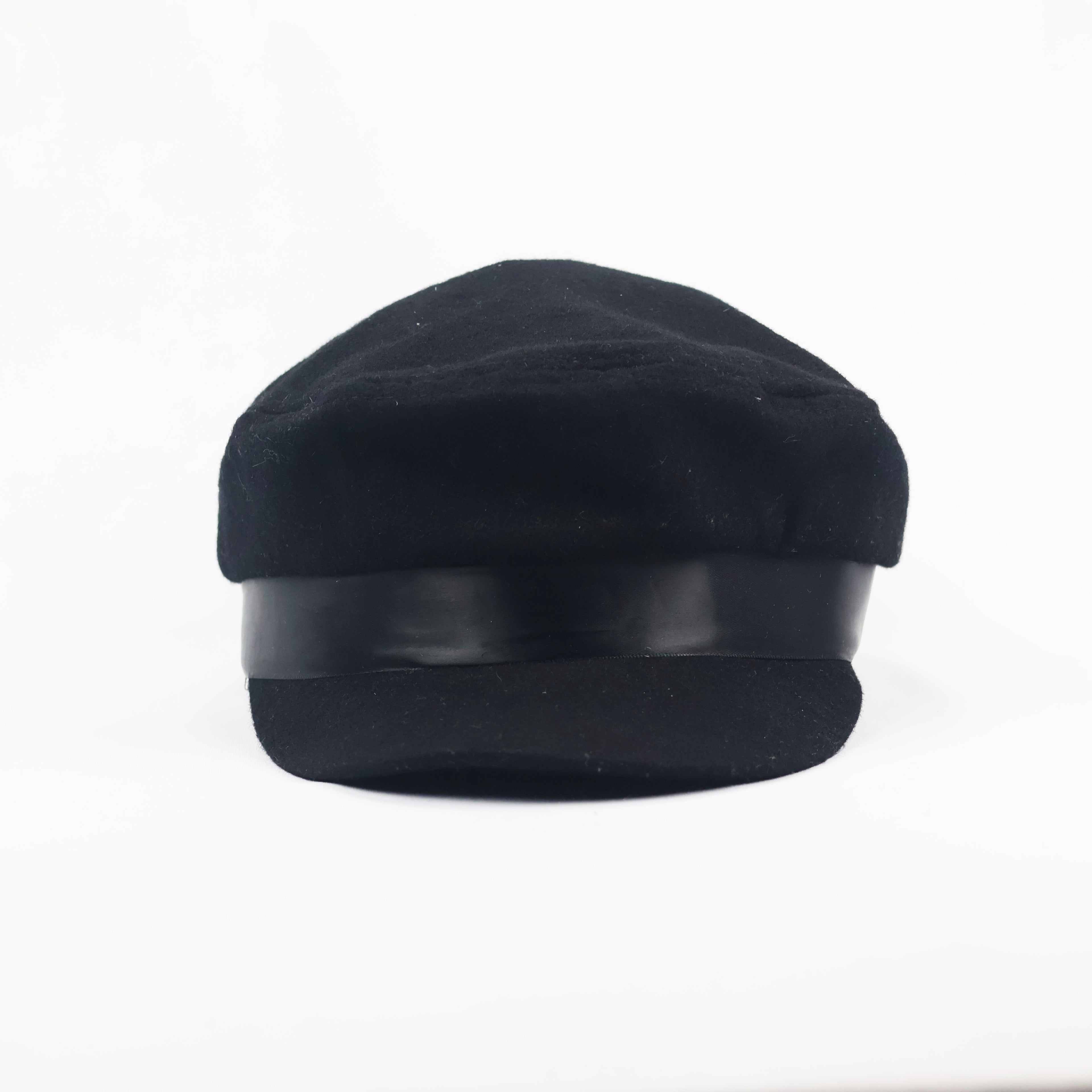 Classic Black Fiddler Thrifted Cap | Baker Boy Hat with Satin Ribbon | Unisex