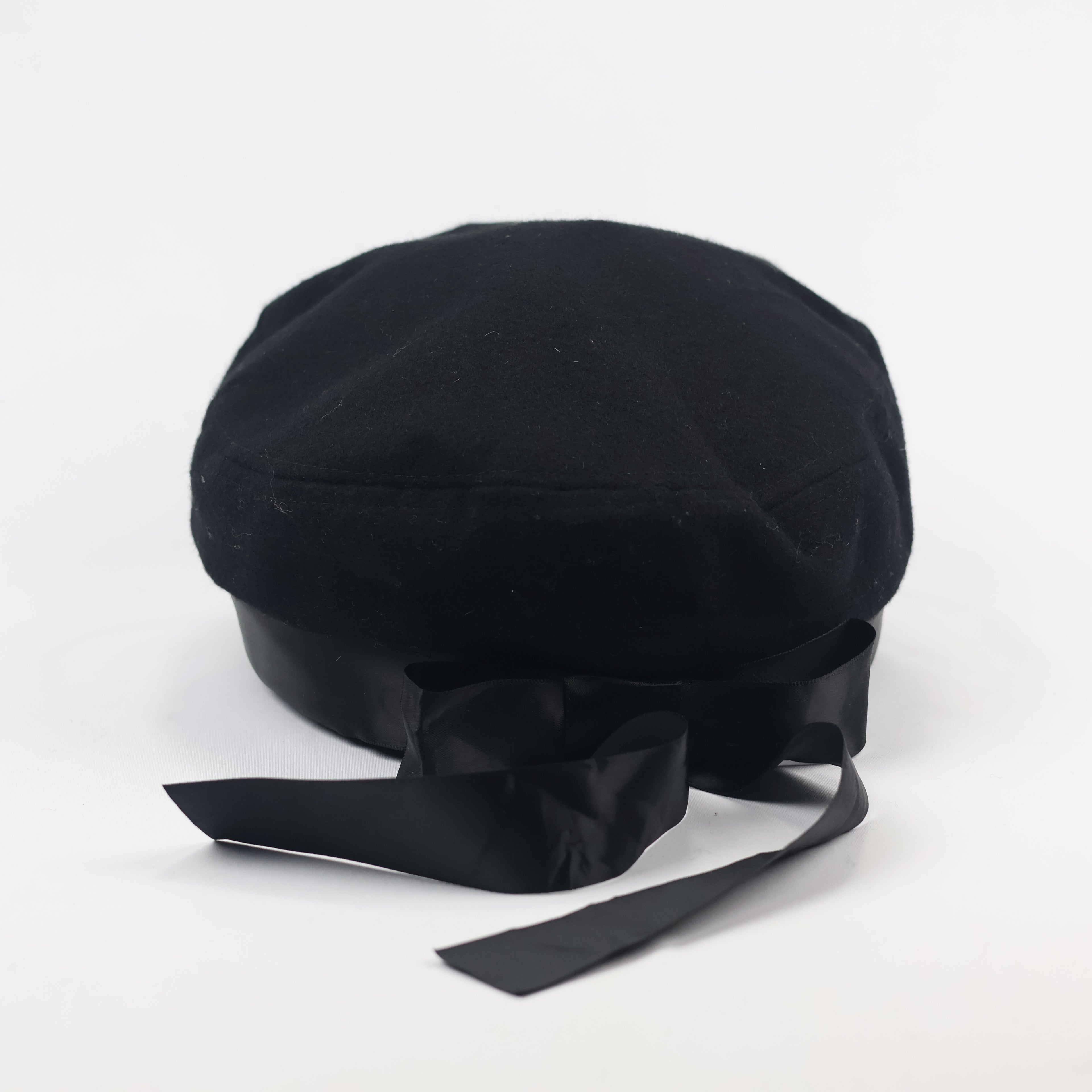 Classic Black Fiddler Thrifted Cap | Baker Boy Hat with Satin Ribbon | Unisex