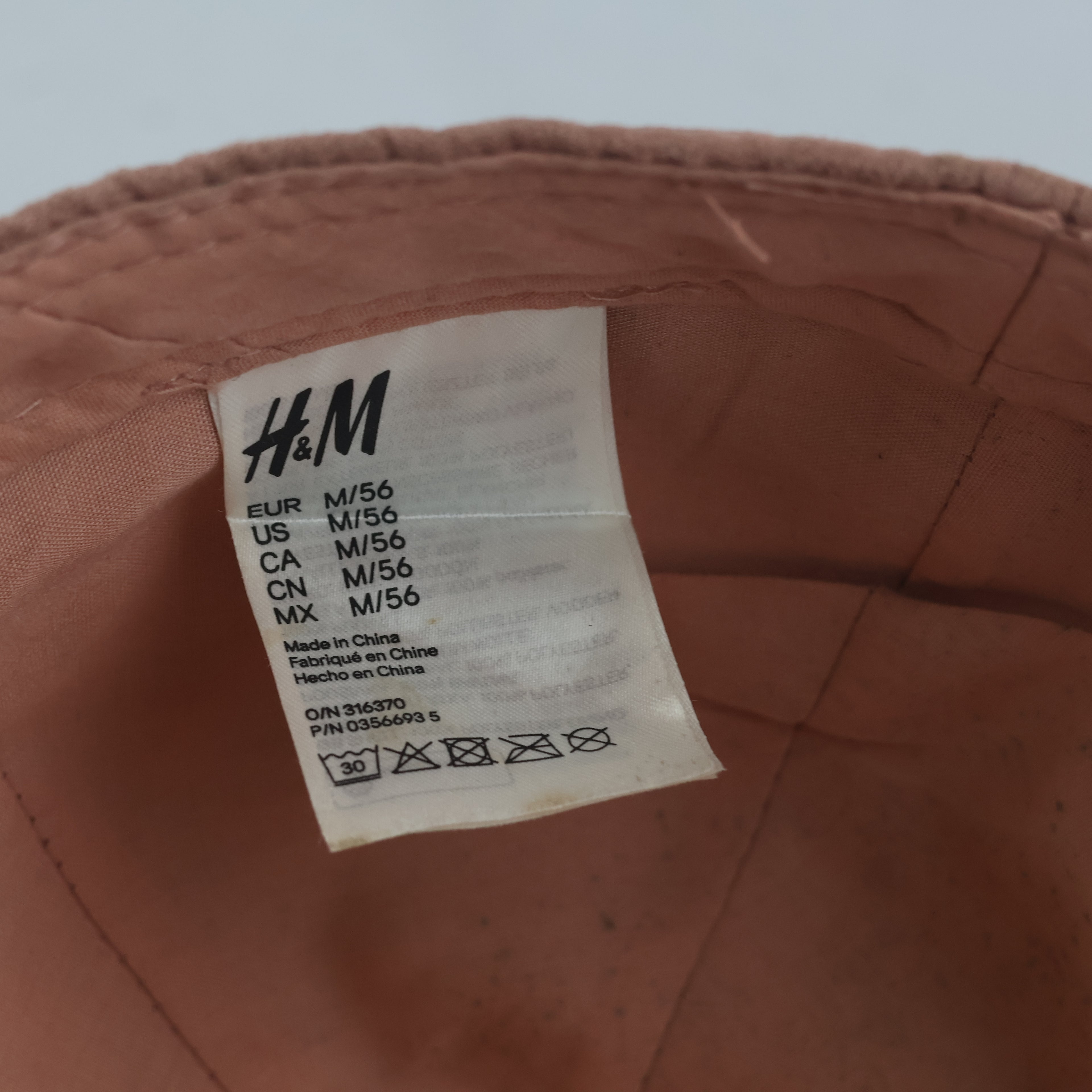 Thrifted H&M Dusty Rose Suede-Feel Minimalist Cap (56 cm)