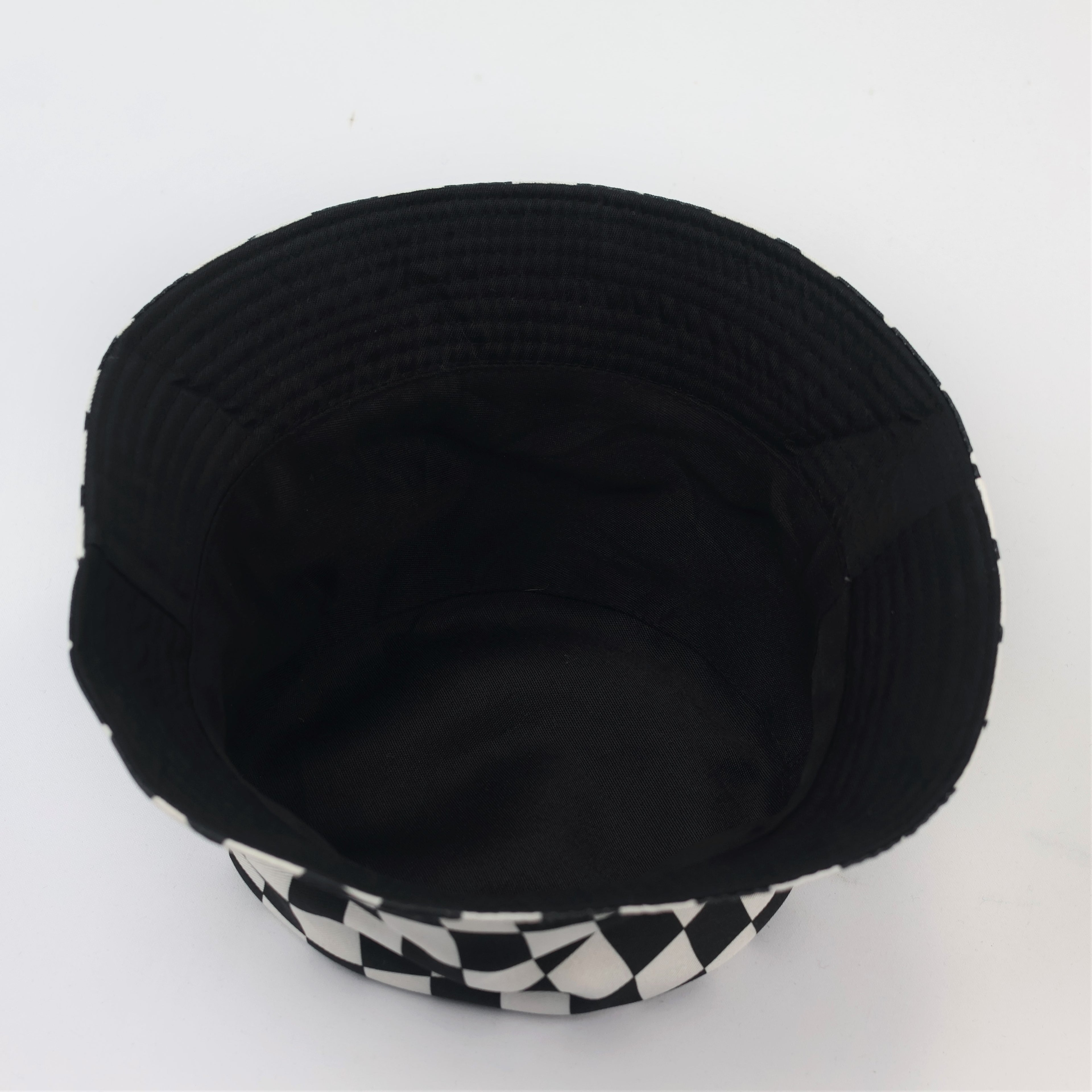 2-in-1 Monochrome Checkerboard & Butterfly Print Bucket Thrifted  Hat - Unisex