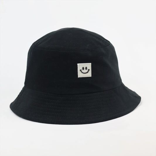 Classic Black Cotton Bucket Thrifted Hat - Minimalist Streetwear Sun Hat