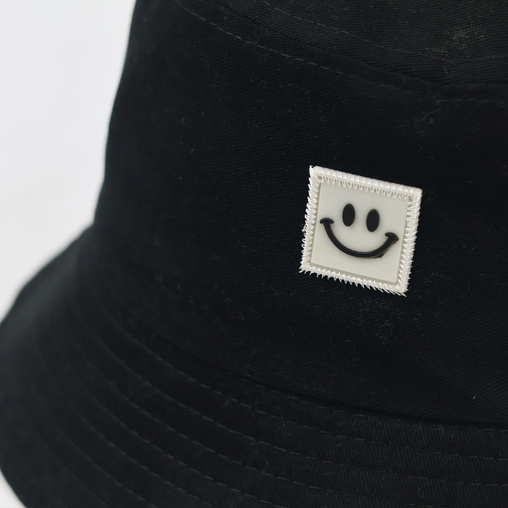 Classic Black Cotton Bucket Thrifted Hat - Minimalist Streetwear Sun Hat