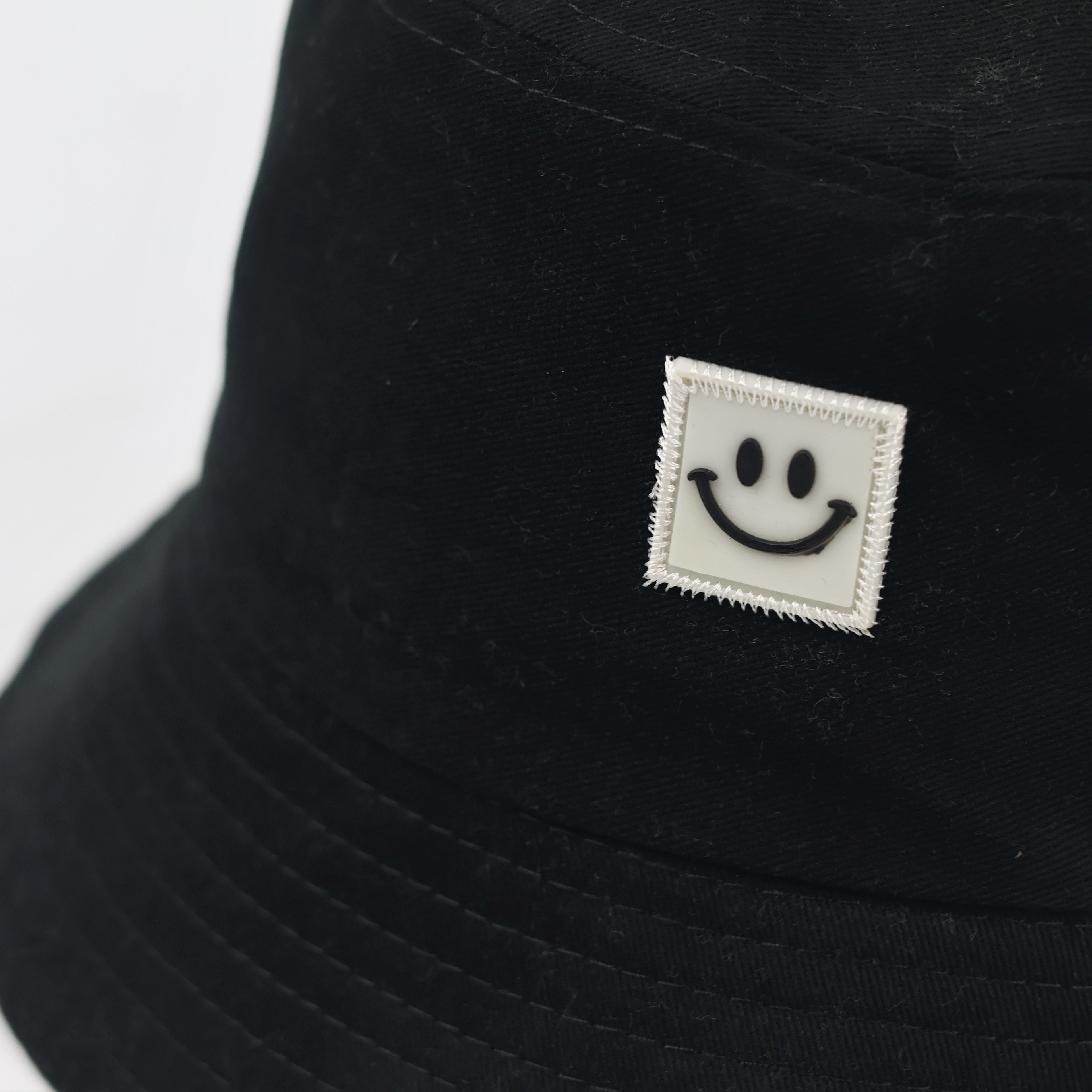 Classic Black Cotton Bucket Thrifted Hat - Minimalist Streetwear Sun Hat