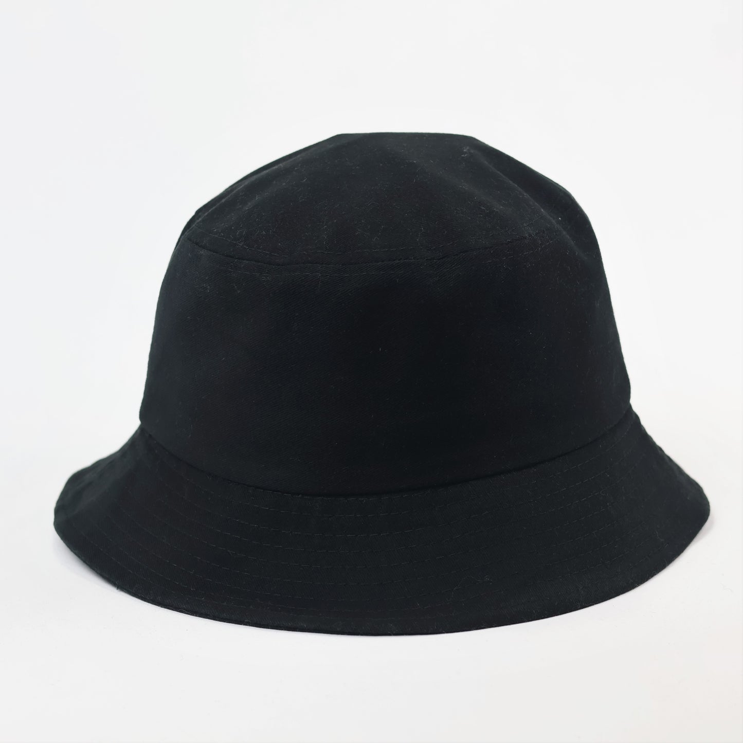 Classic Black Cotton Bucket Thrifted Hat - Minimalist Streetwear Sun Hat