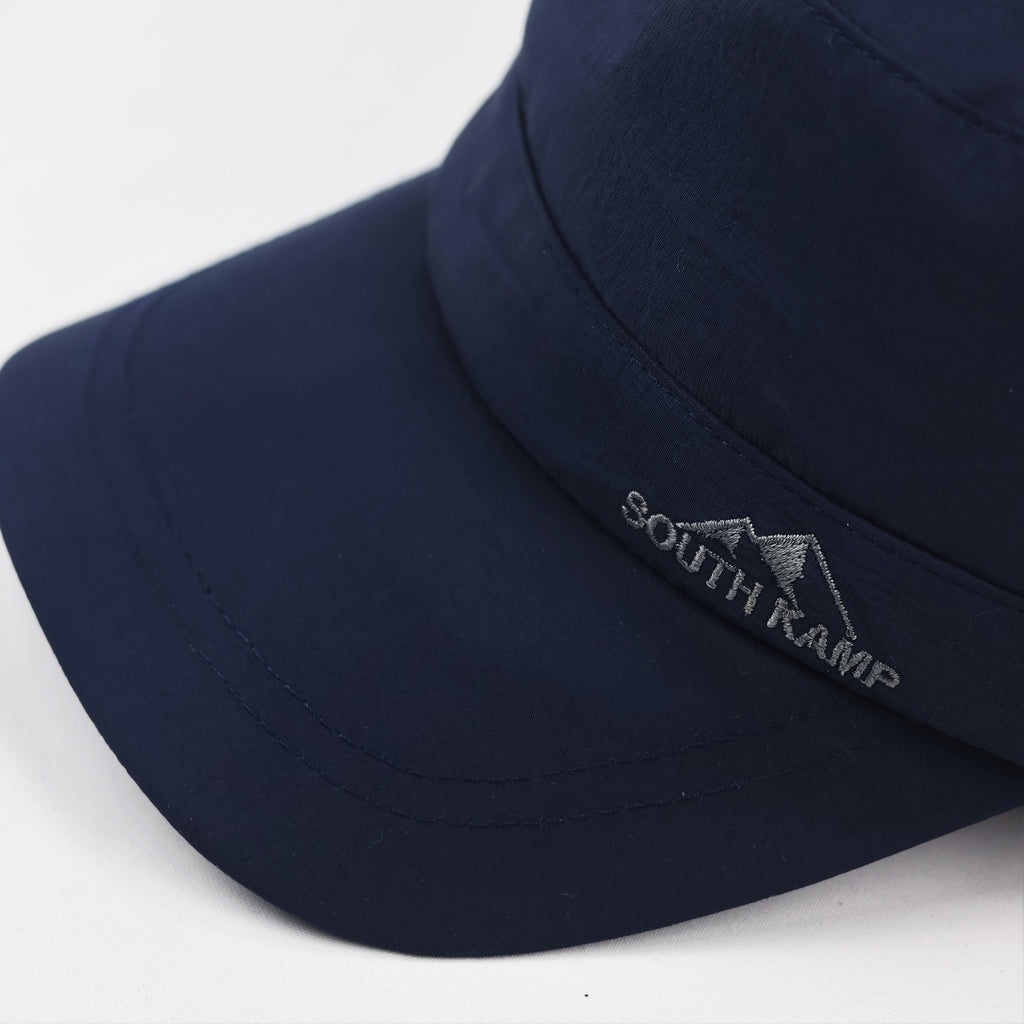 South Kamp Navy Blue Military Style Cadet Thrifted Cap - Korea Vintage