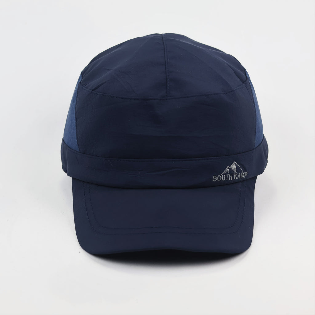 South Kamp Navy Blue Military Style Cadet Thrifted Cap - Korea Vintage