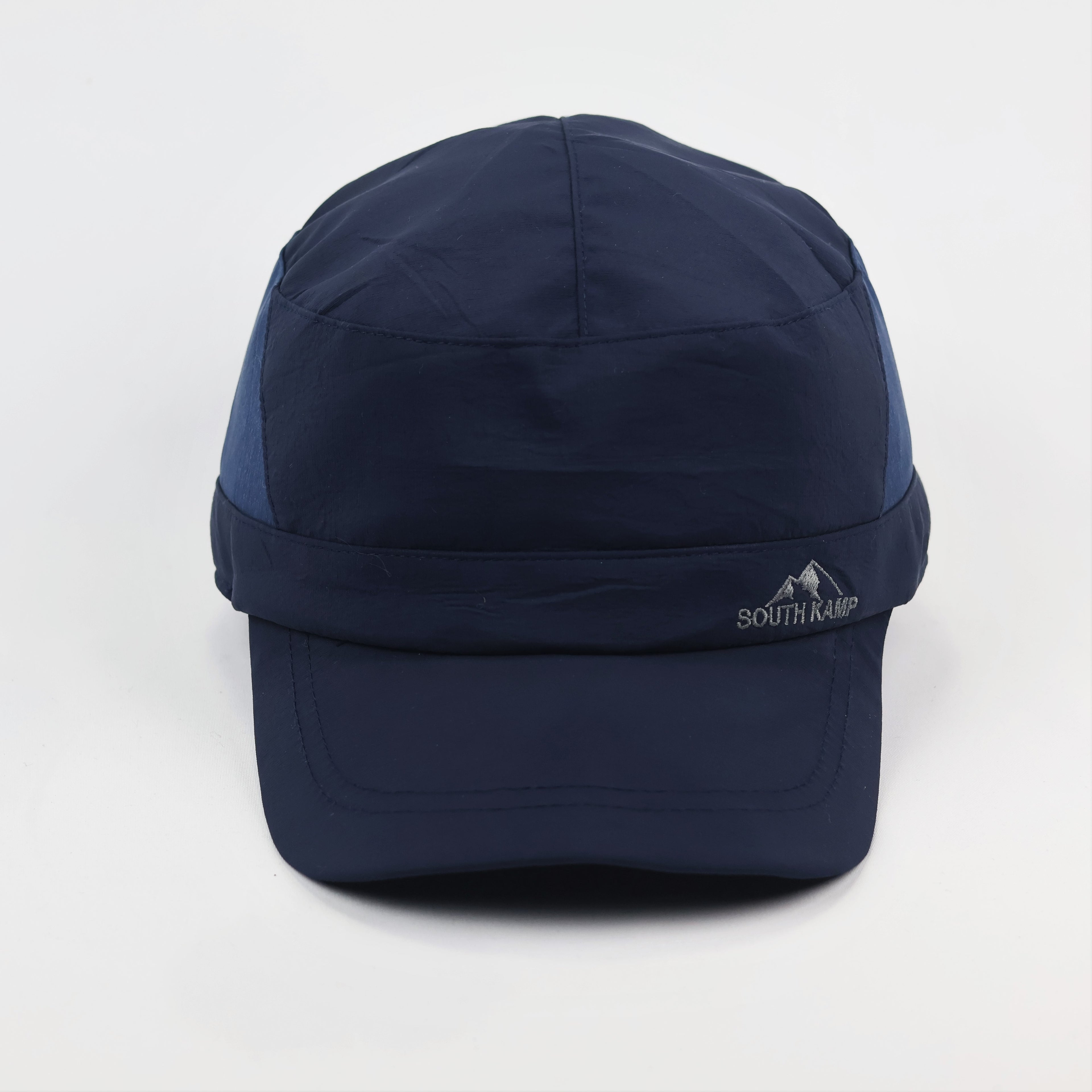 South Kamp Navy Blue Military Style Cadet Thrifted Cap - Korea Vintage