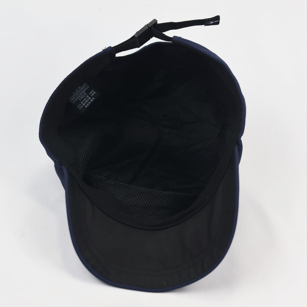 South Kamp Navy Blue Military Style Cadet Thrifted Cap - Korea Vintage