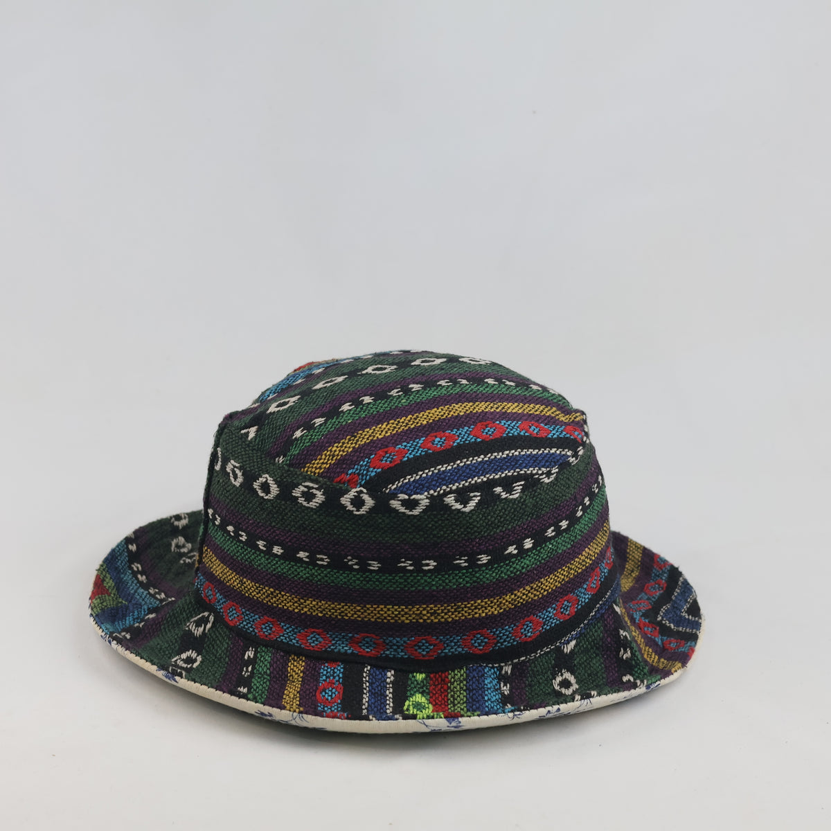 Multicolor Woven Tribal Graphic Reversible Bucket Hat