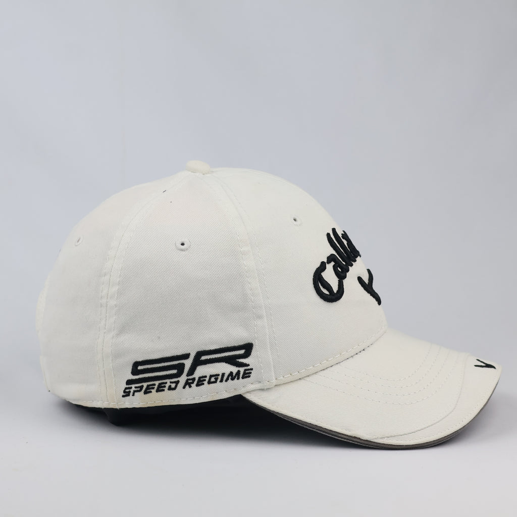 Callaway Speed Regime (SR) Golf Thrifted Cap - Cream White Adjustable Hat - Size 56-59cm