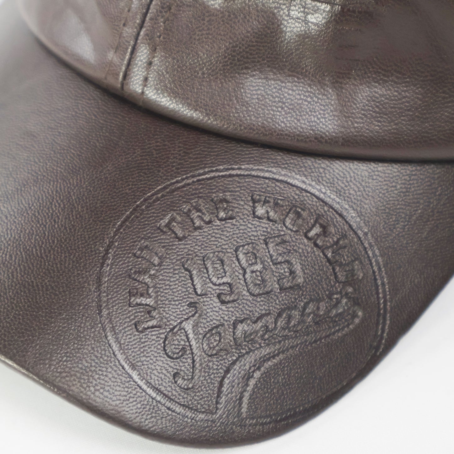 Rich Brown Faux Leather Baseball Cap