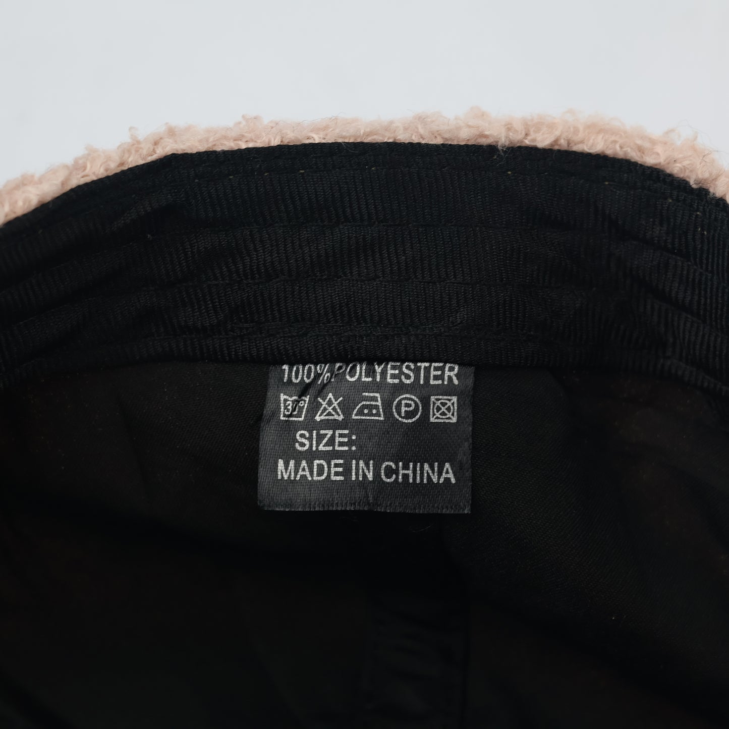 Vintage USA Flag Embroidered Sherpa Fleece Baseball Thrifted Cap – Beige