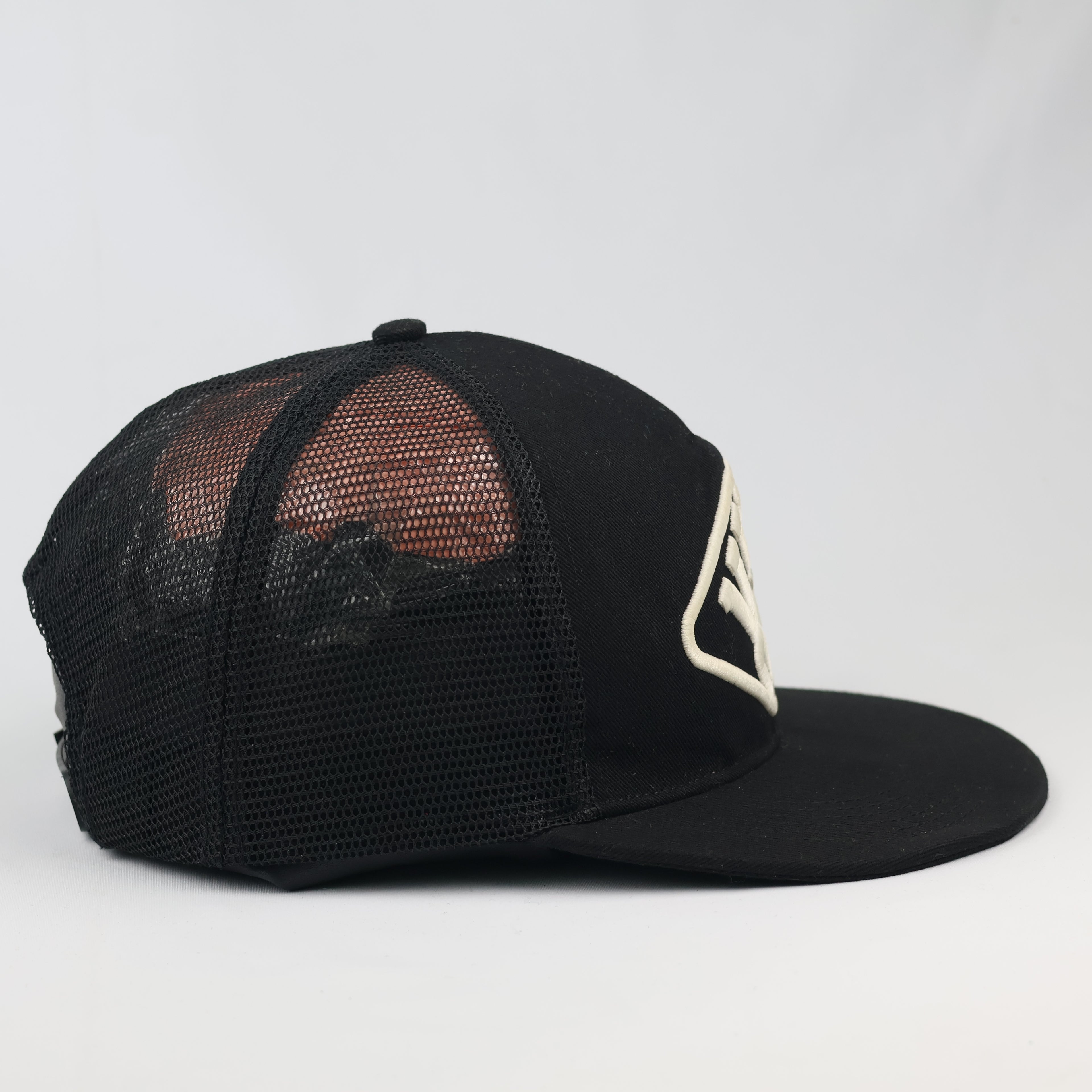 Visoge British Spirit Trucker Thrifted Hat - Black Snapback Cap with 3D Embroidery