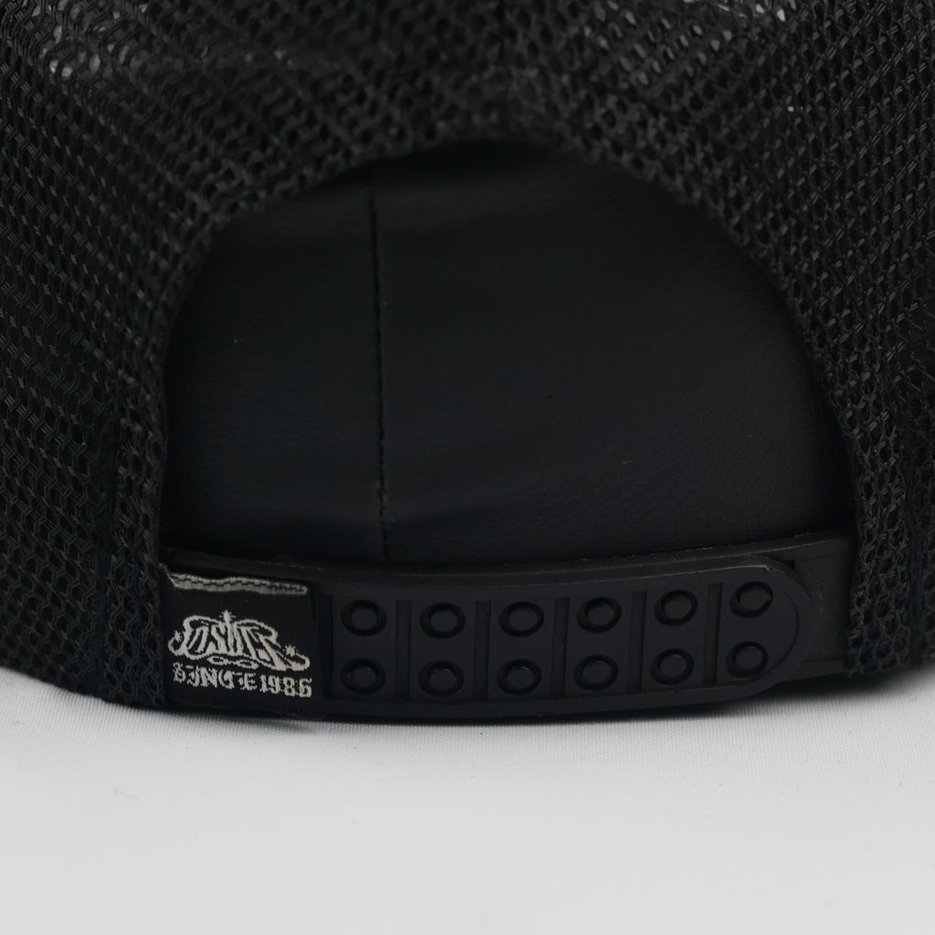 Visoge British Spirit Trucker Thrifted Hat - Black Snapback Cap with 3D Embroidery