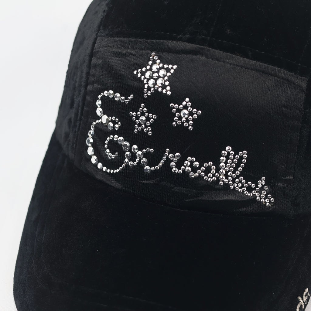 Authentic EXR Evolution Custom Black Velvet & Satin Thrifted Cap