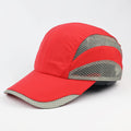 Unisex Lightweight Sport Cap - Red & Grey Mesh Panel Summer Hat - Adjustable
