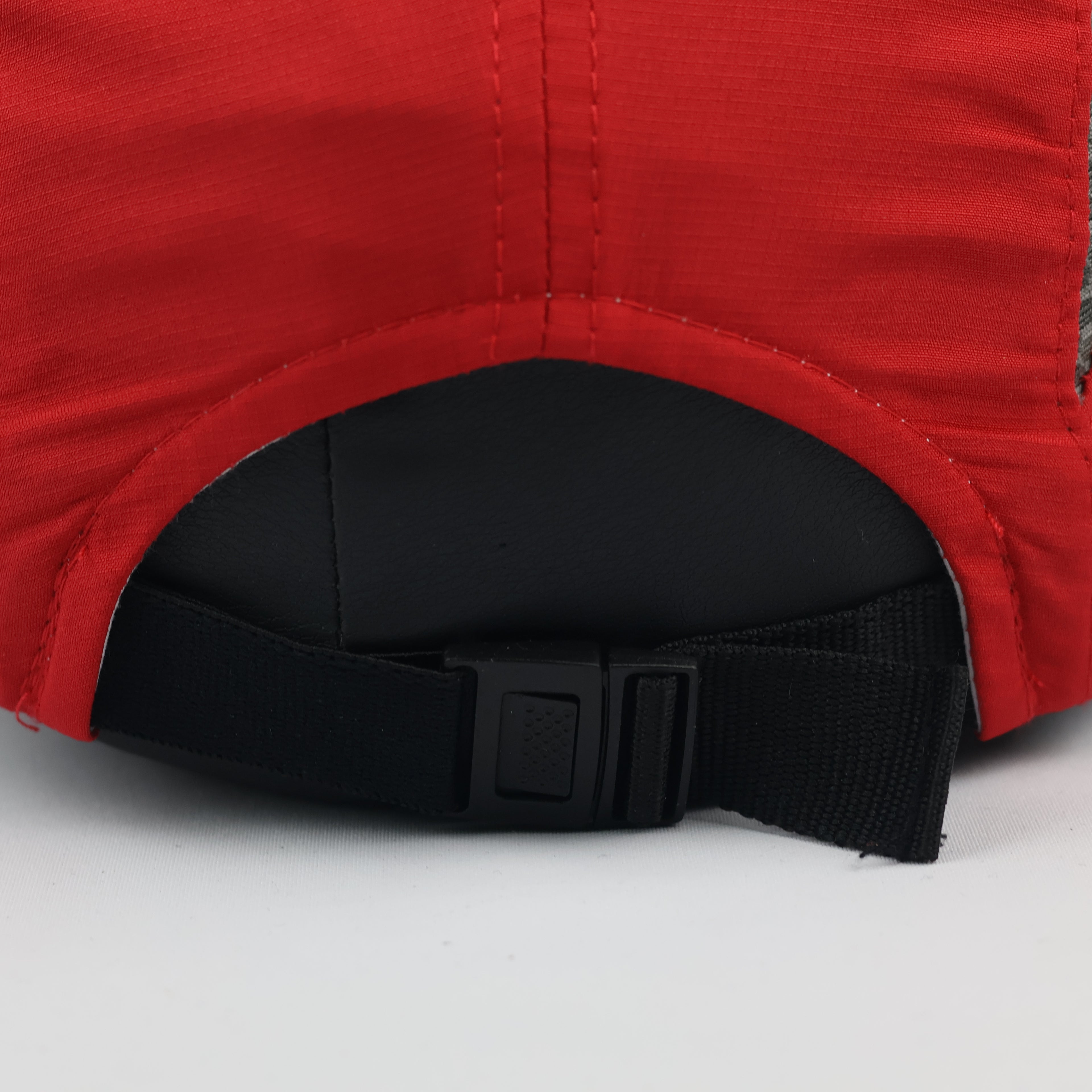 Unisex Lightweight Sport Cap - Red & Grey Mesh Panel Summer Hat - Adjustable