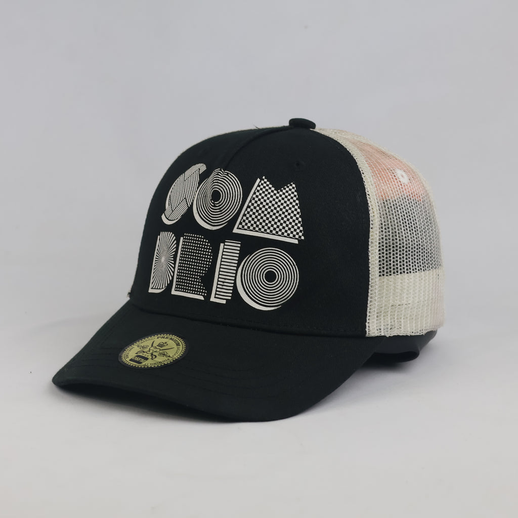 Thrifted Sombrio Cartel Optical Illusion Printed Trucker Cap | 10013