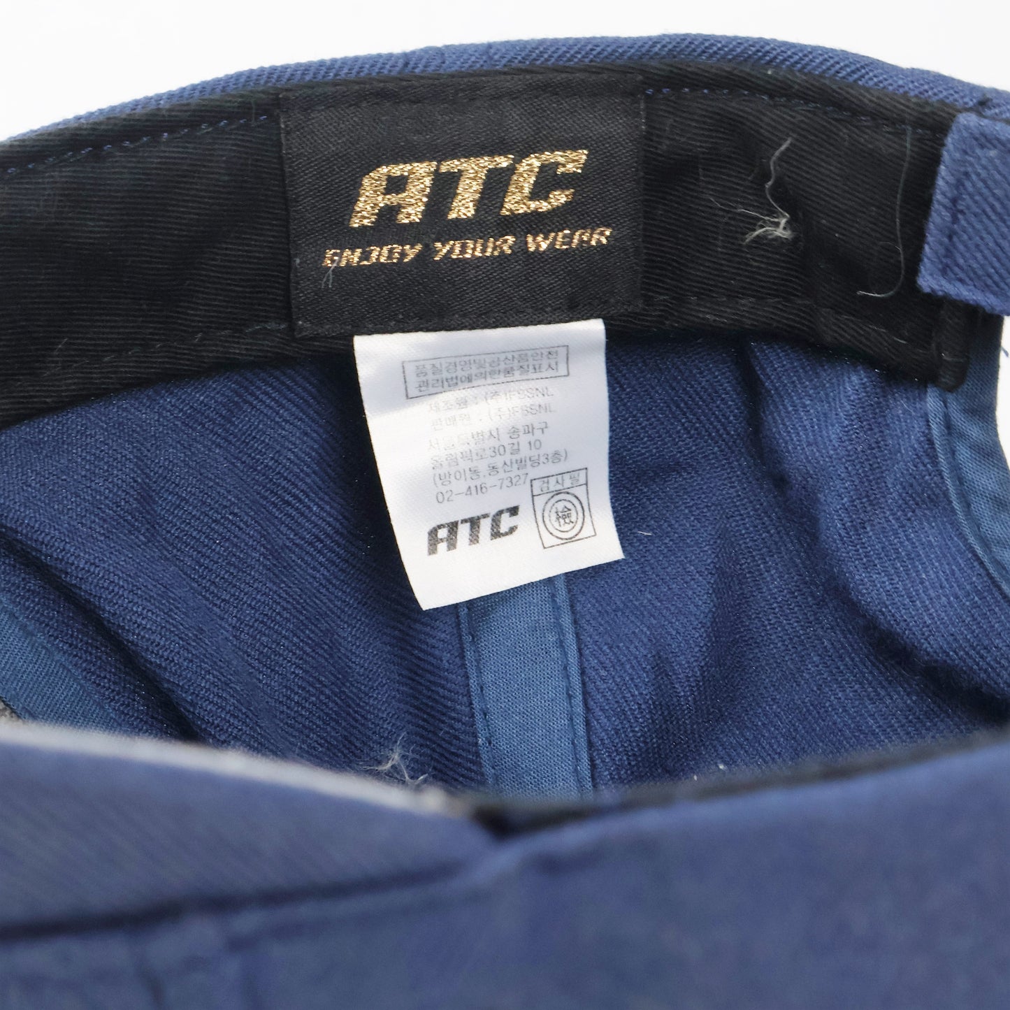 ATC Korean Brand 'D' Logo Cap - Navy Blue