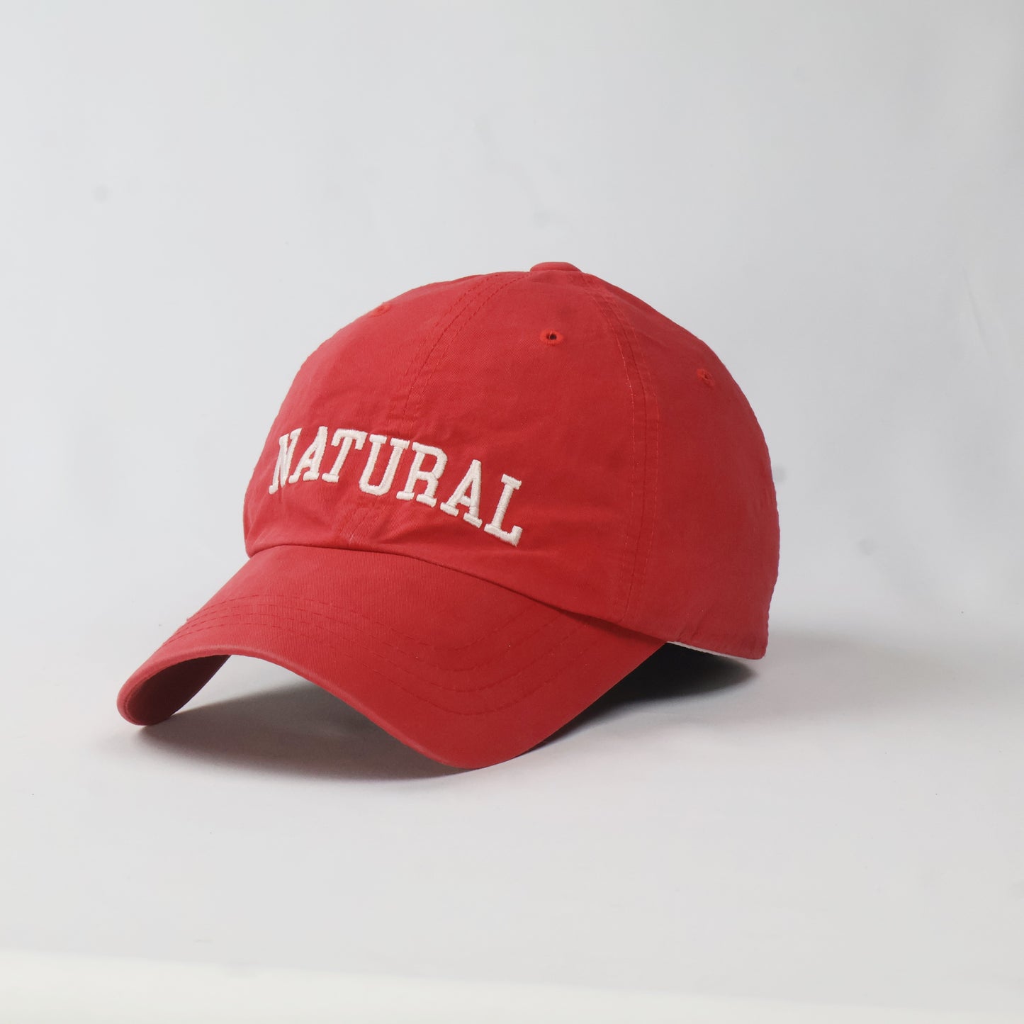 Unisex "NATURAL" Embroidered Red Dad Hat