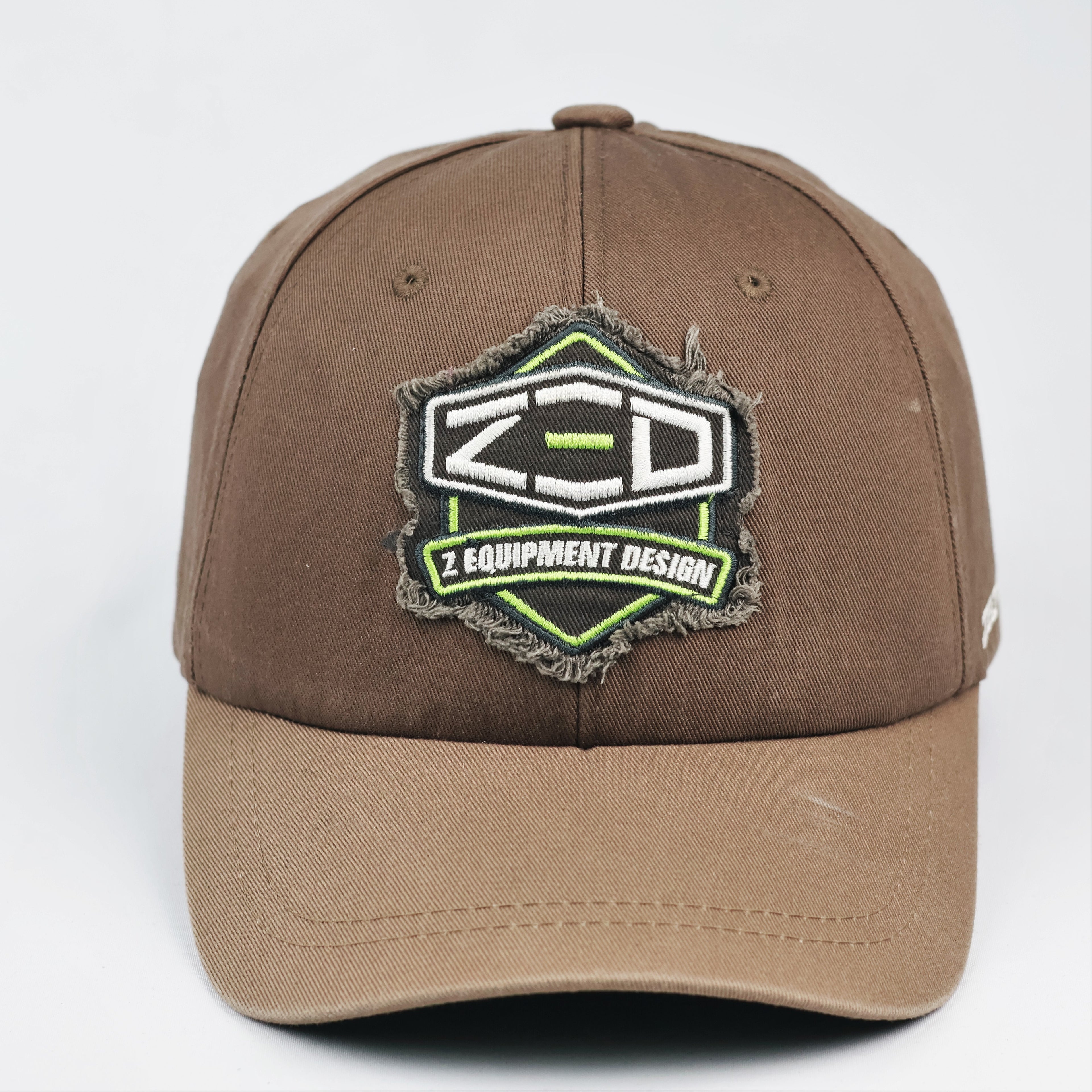 Vintage ZED Korea Equipment Design Distressed Thrifted Cap - Brown