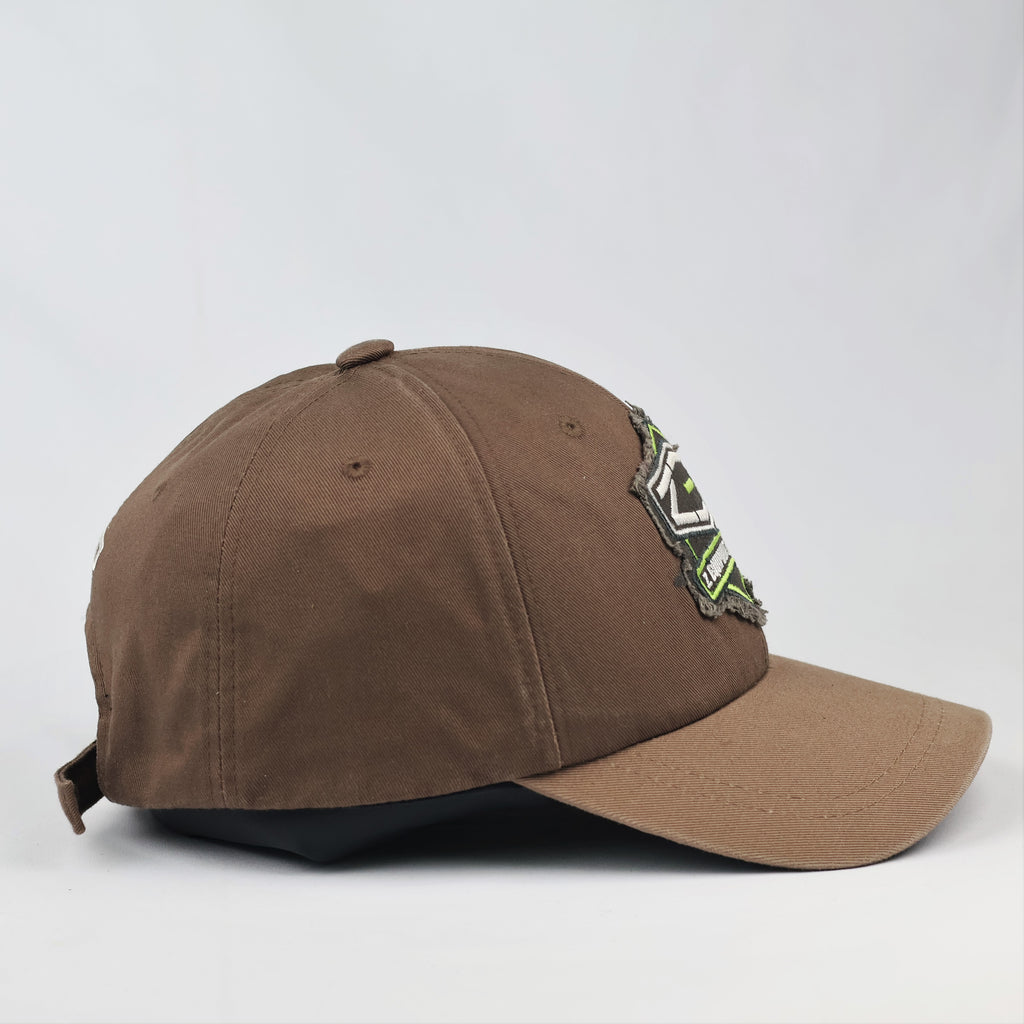 Vintage ZED Korea Equipment Design Distressed Thrifted Cap - Brown