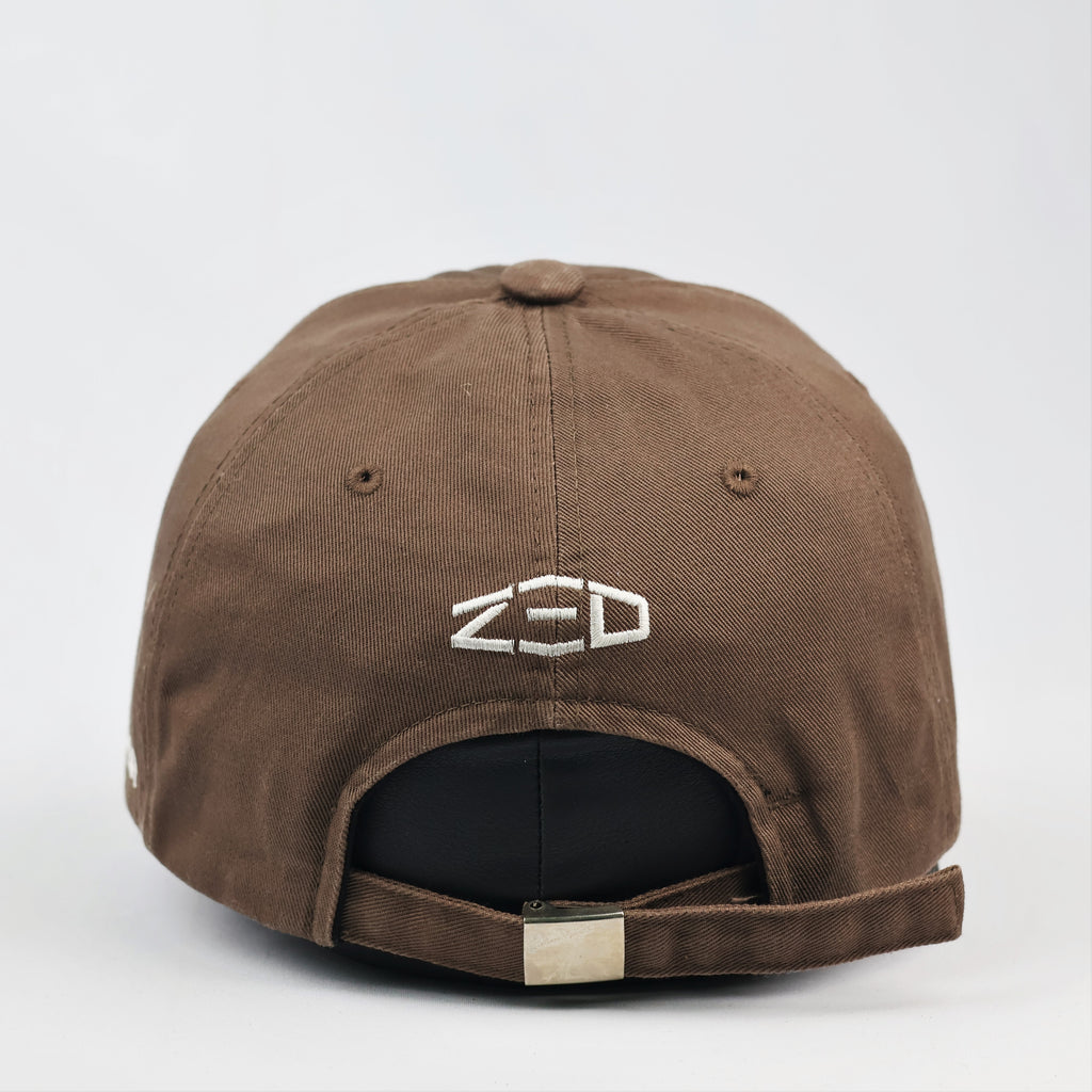 Vintage ZED Korea Equipment Design Distressed Thrifted Cap - Brown