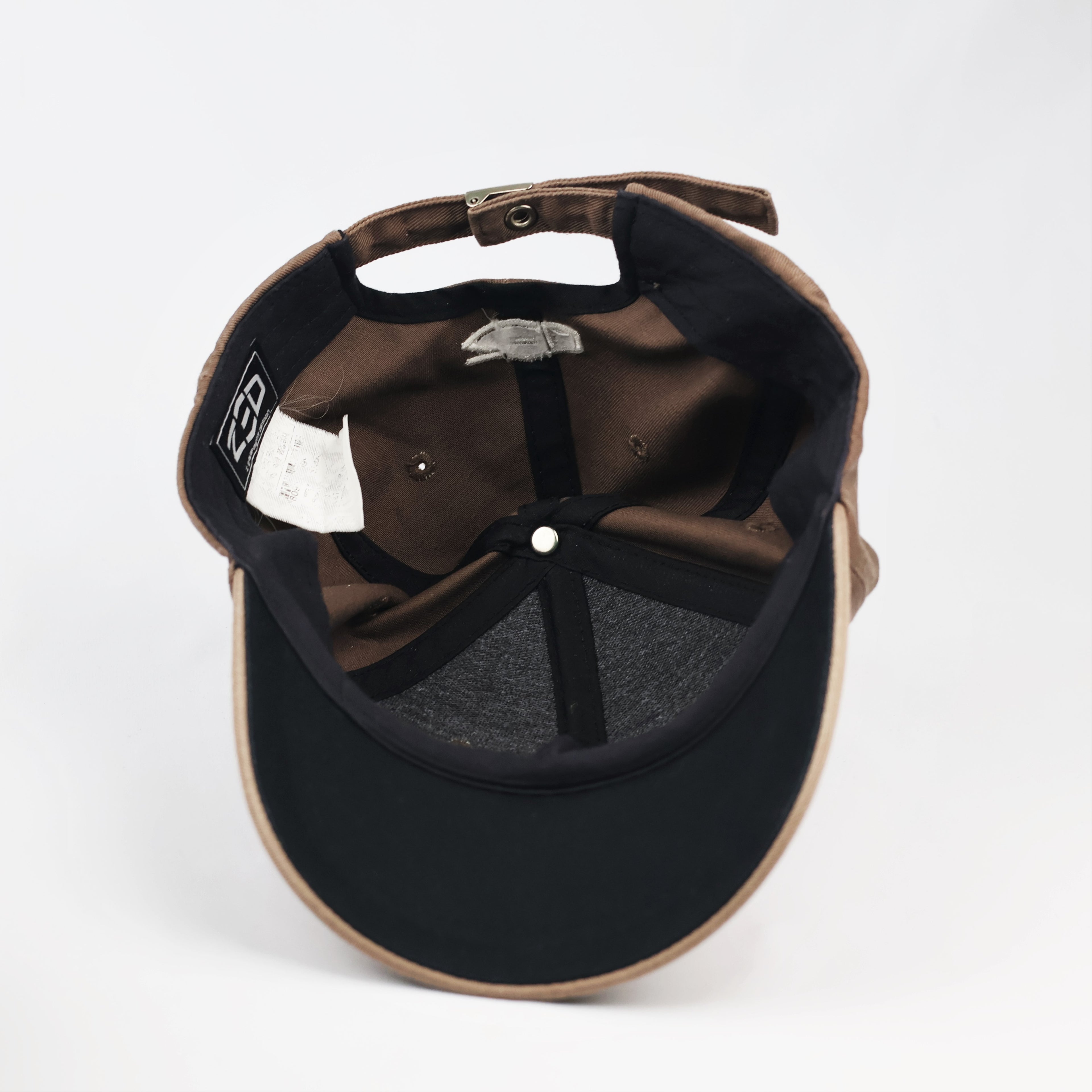 Vintage ZED Korea Equipment Design Distressed Thrifted Cap - Brown