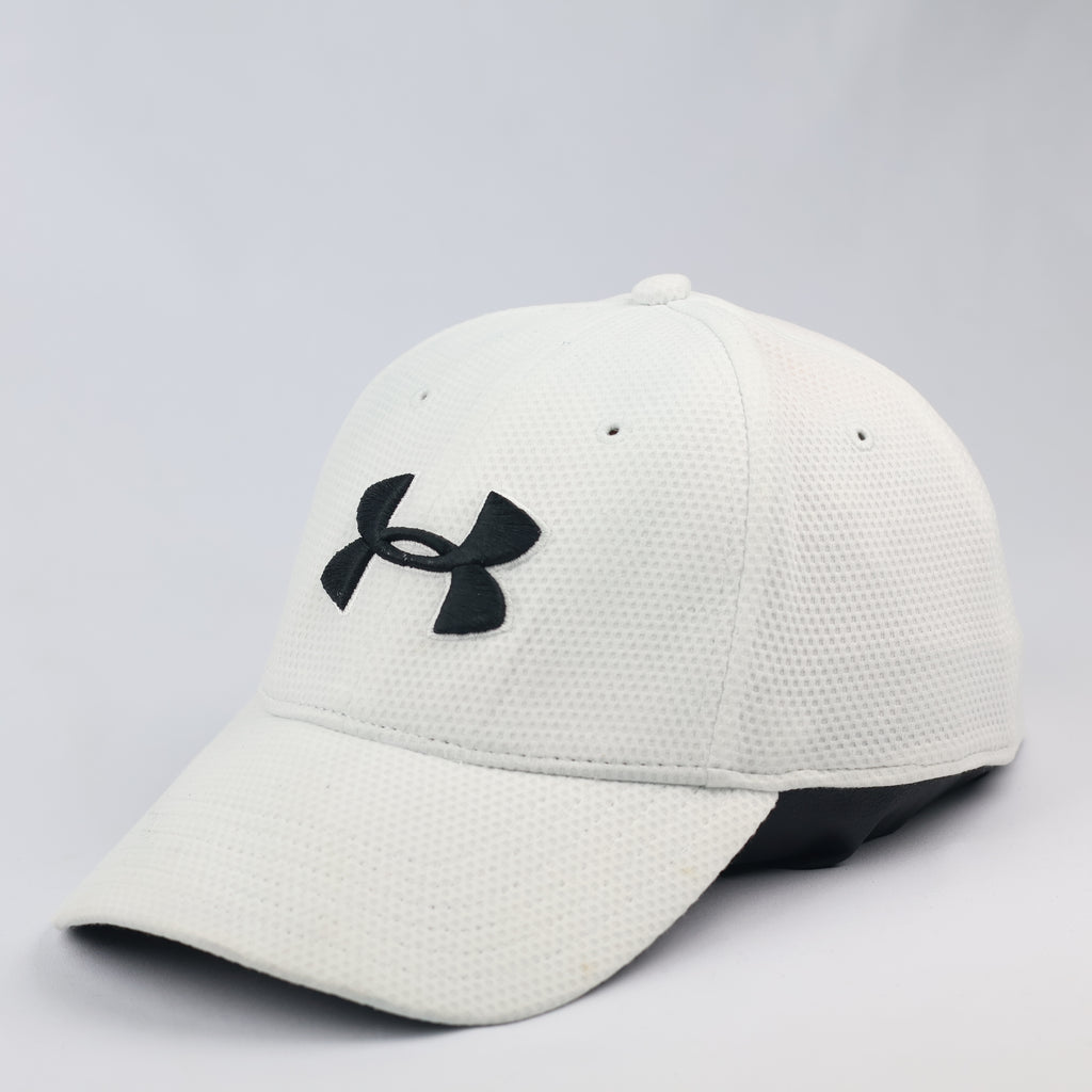 Under Armour Blitzing Men's Hat - White Textured Performance Thrifted Cap - Size LG/XL