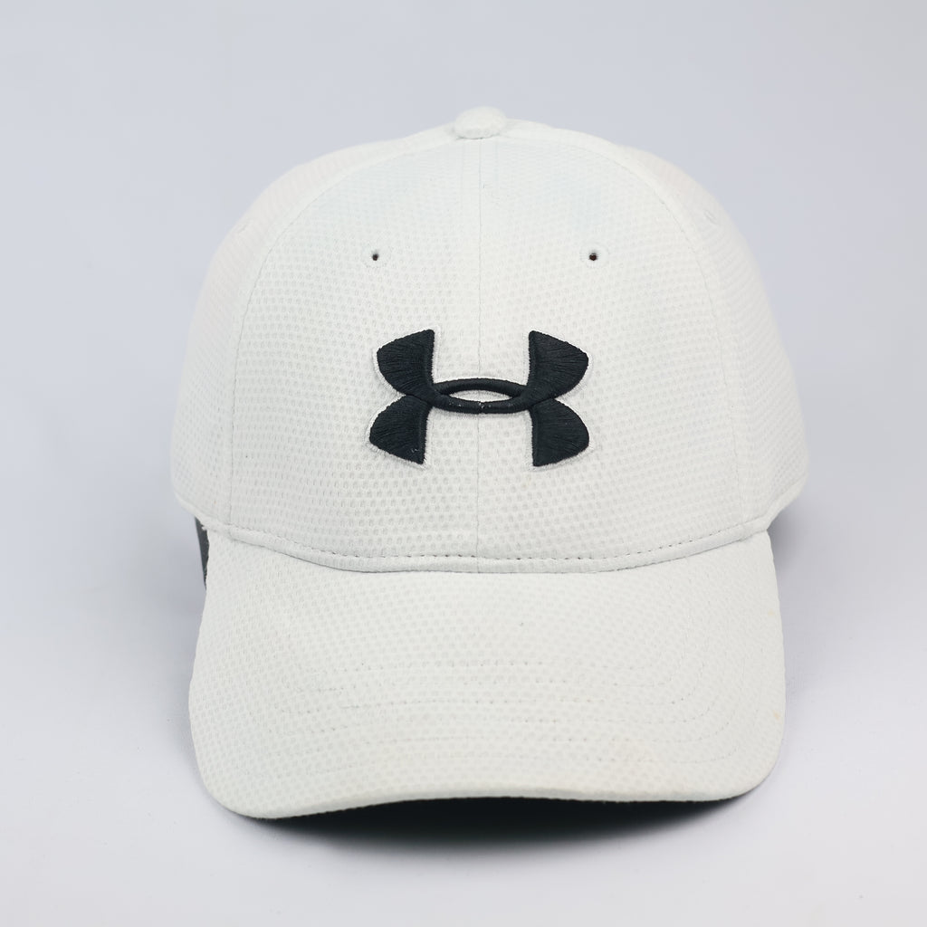 Under Armour Blitzing Men's Hat - White Textured Performance Thrifted Cap - Size LG/XL