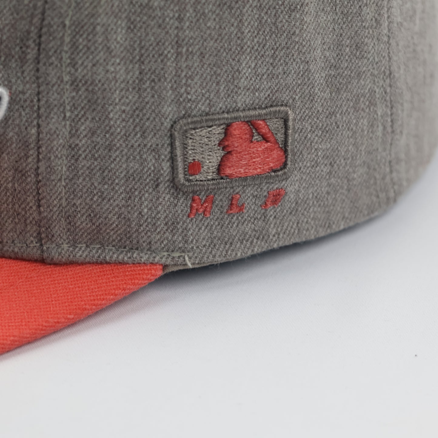 MLB Boston Red Sox Grey & Coral Snapback Thrifted Hat - Authentic Thrifted Streetwear