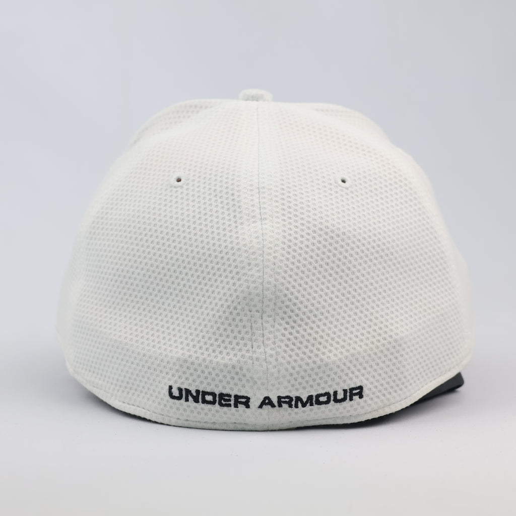 Under Armour Blitzing Men's Hat - White Textured Performance Thrifted Cap - Size LG/XL