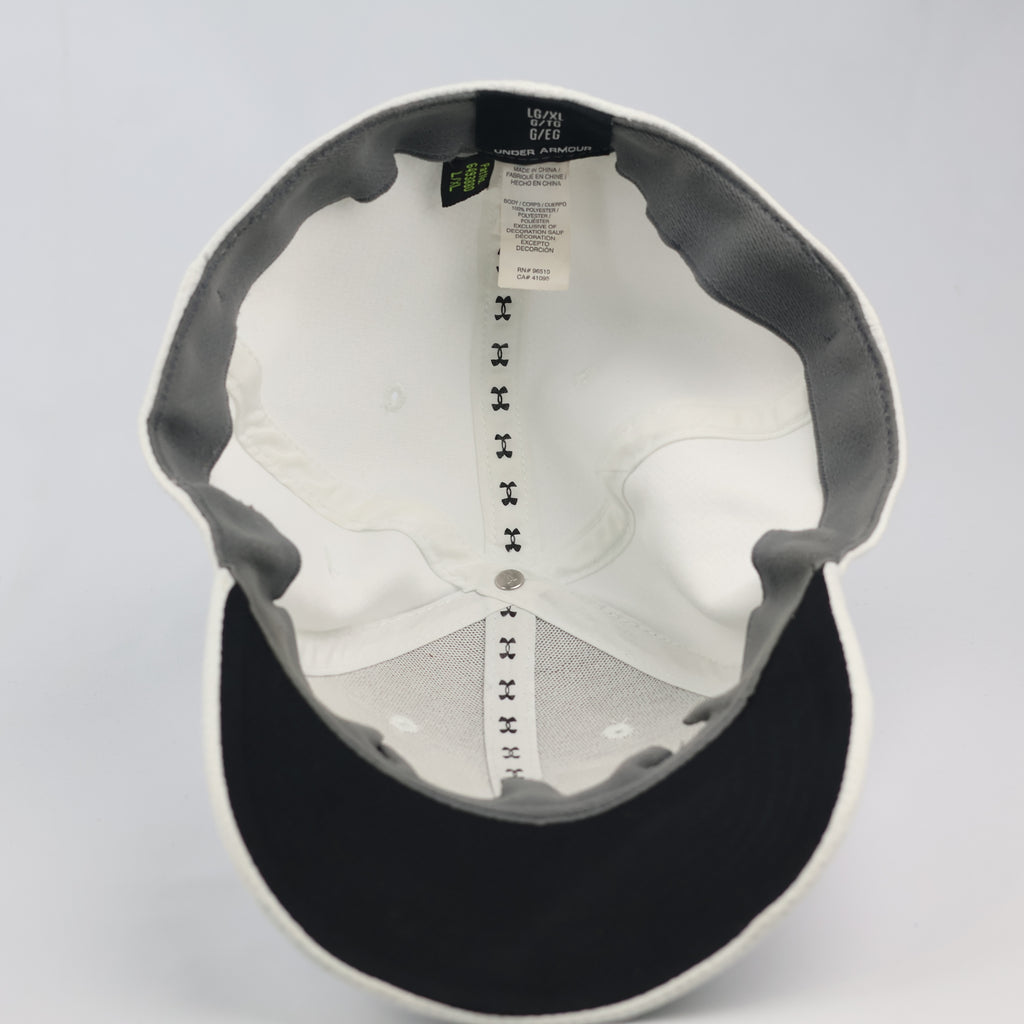 Under Armour Blitzing Men's Hat - White Textured Performance Thrifted Cap - Size LG/XL
