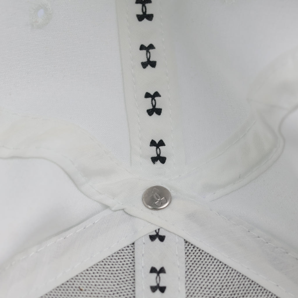 Under Armour Blitzing Men's Hat - White Textured Performance Thrifted Cap - Size LG/XL