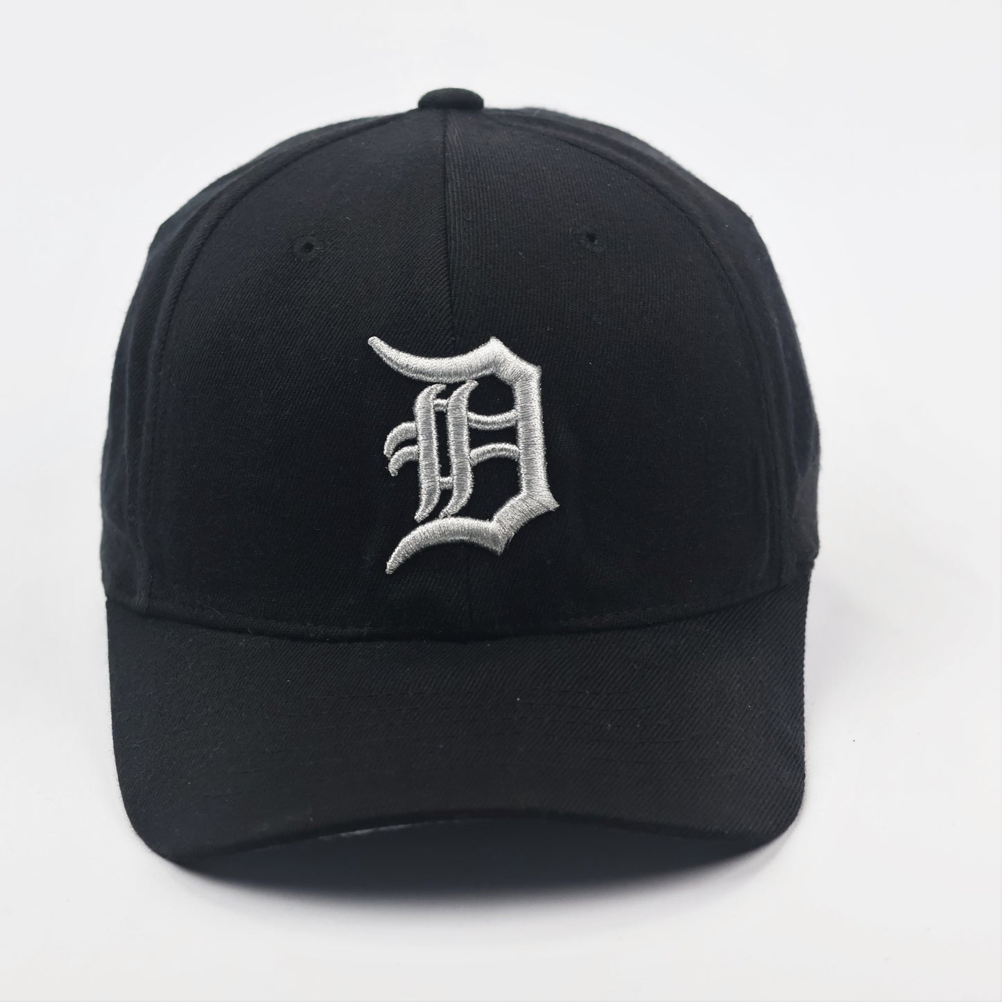 Retro Detroit Tigers "D" Logo MLB Thrifted Hat - Black on Black Structured