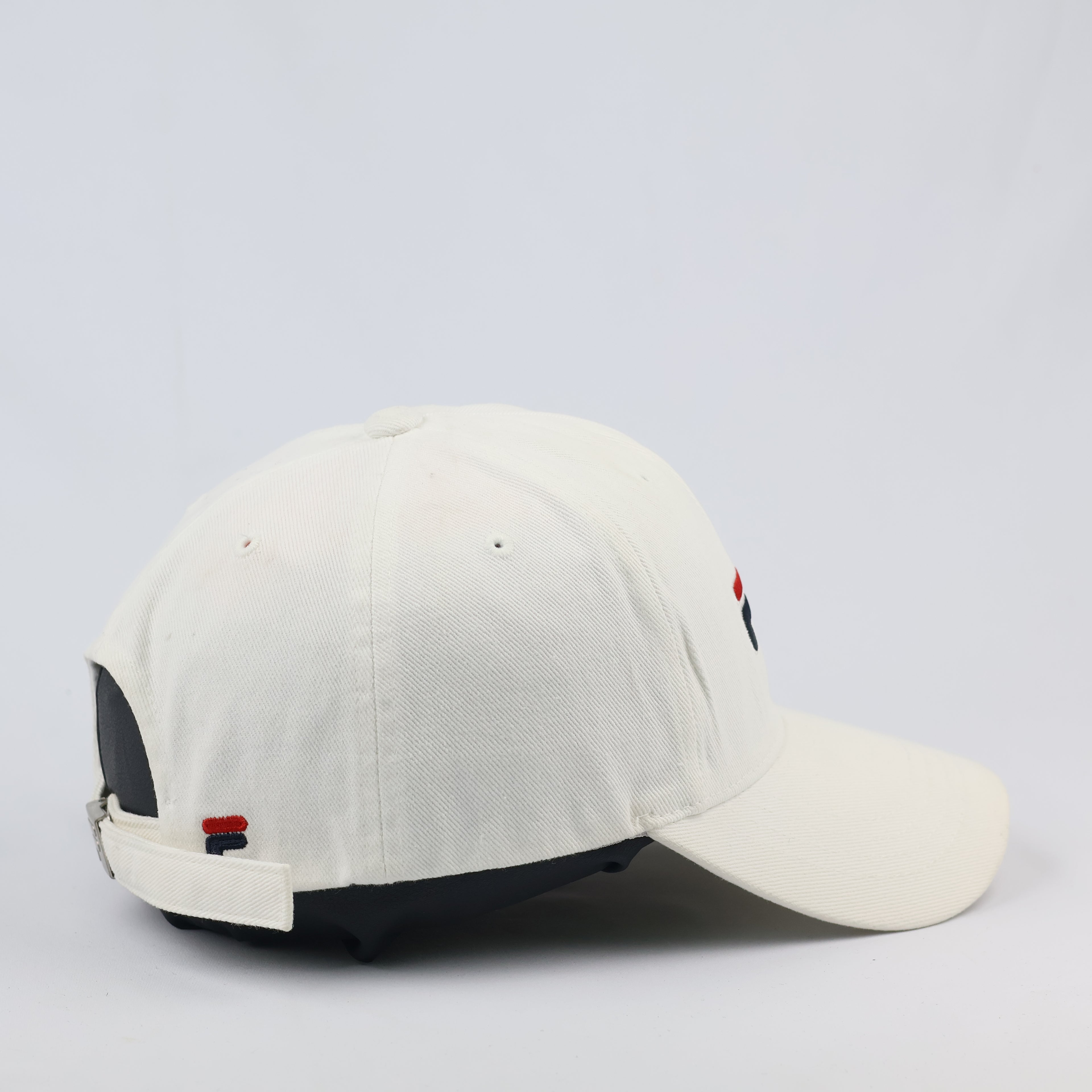 FILA Heritage Baseball Thrifted Cap - Cream White Cotton Hat with Embroidered Logo