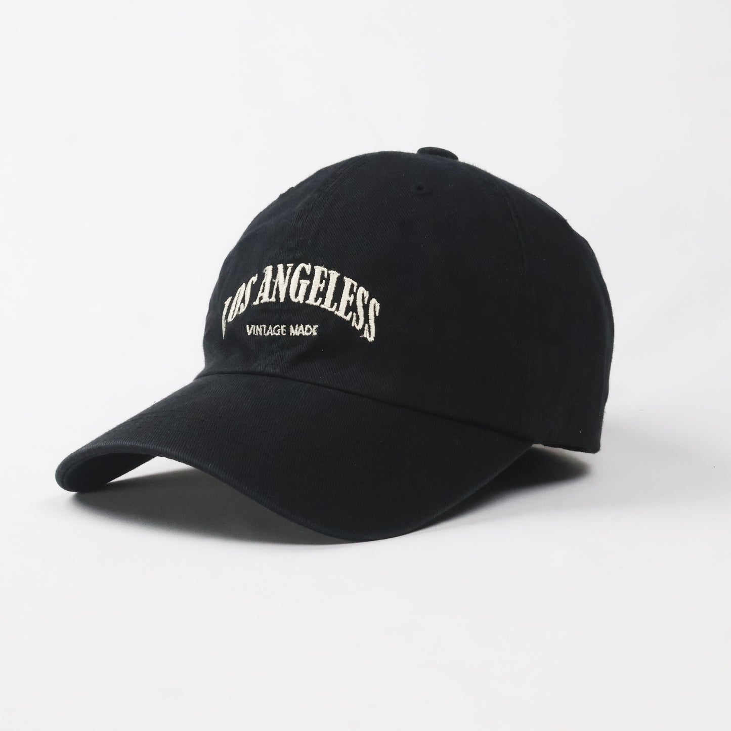 Vintage Style Los Angeles Slogan Cap - Black