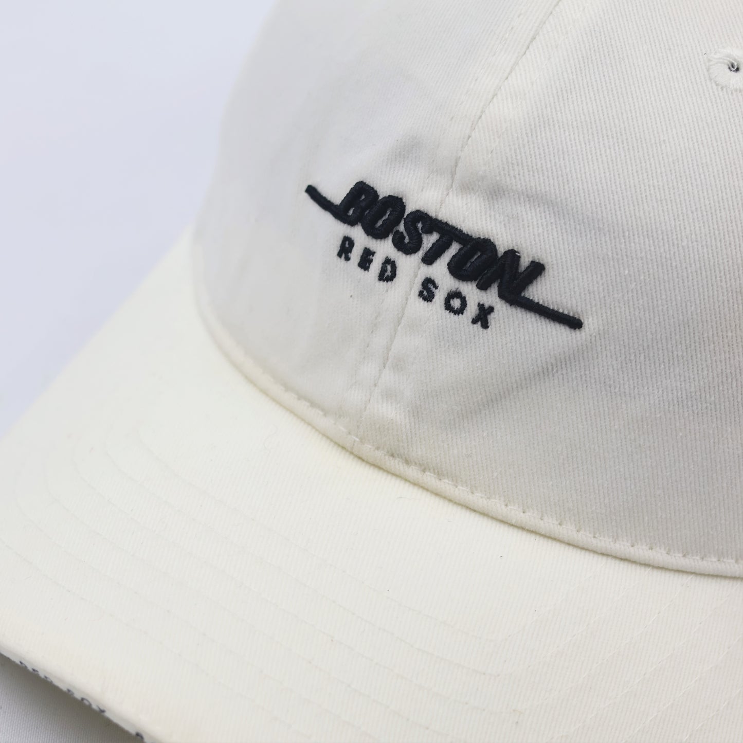 Vintage Boston Red Sox White Clean Up Thrifted Hat - Adjustable MLB Strapback