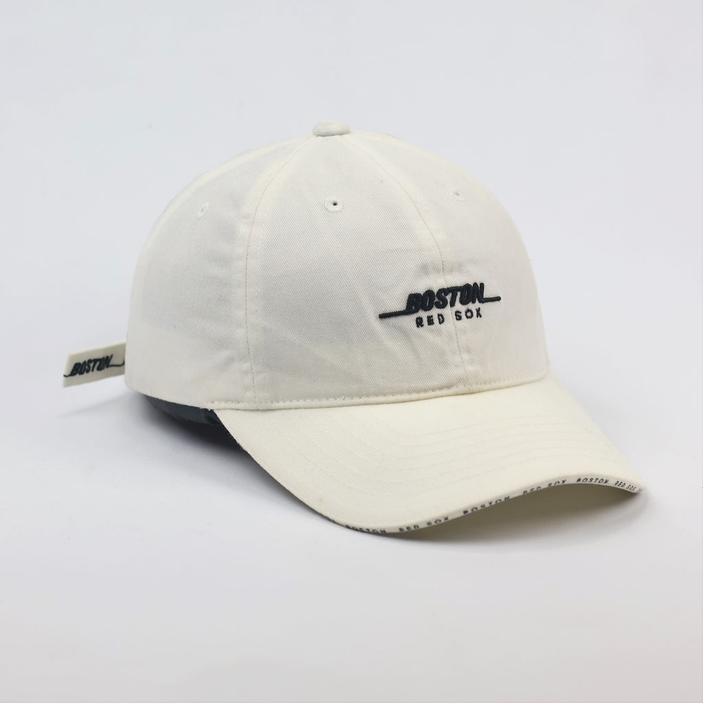 Vintage Boston Red Sox White Clean Up Thrifted Hat - Adjustable MLB Strapback