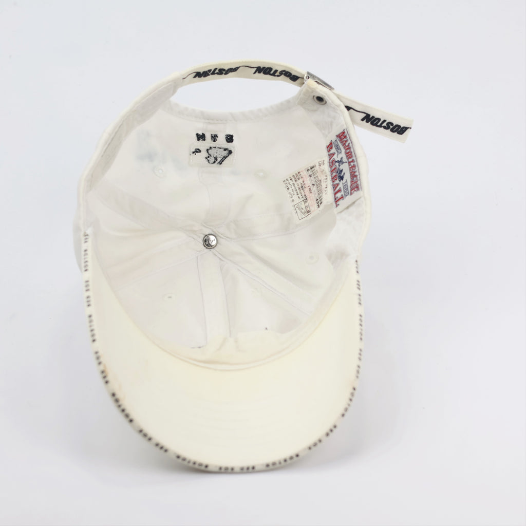 Vintage Boston Red Sox White Clean Up Thrifted Hat - Adjustable MLB Strapback