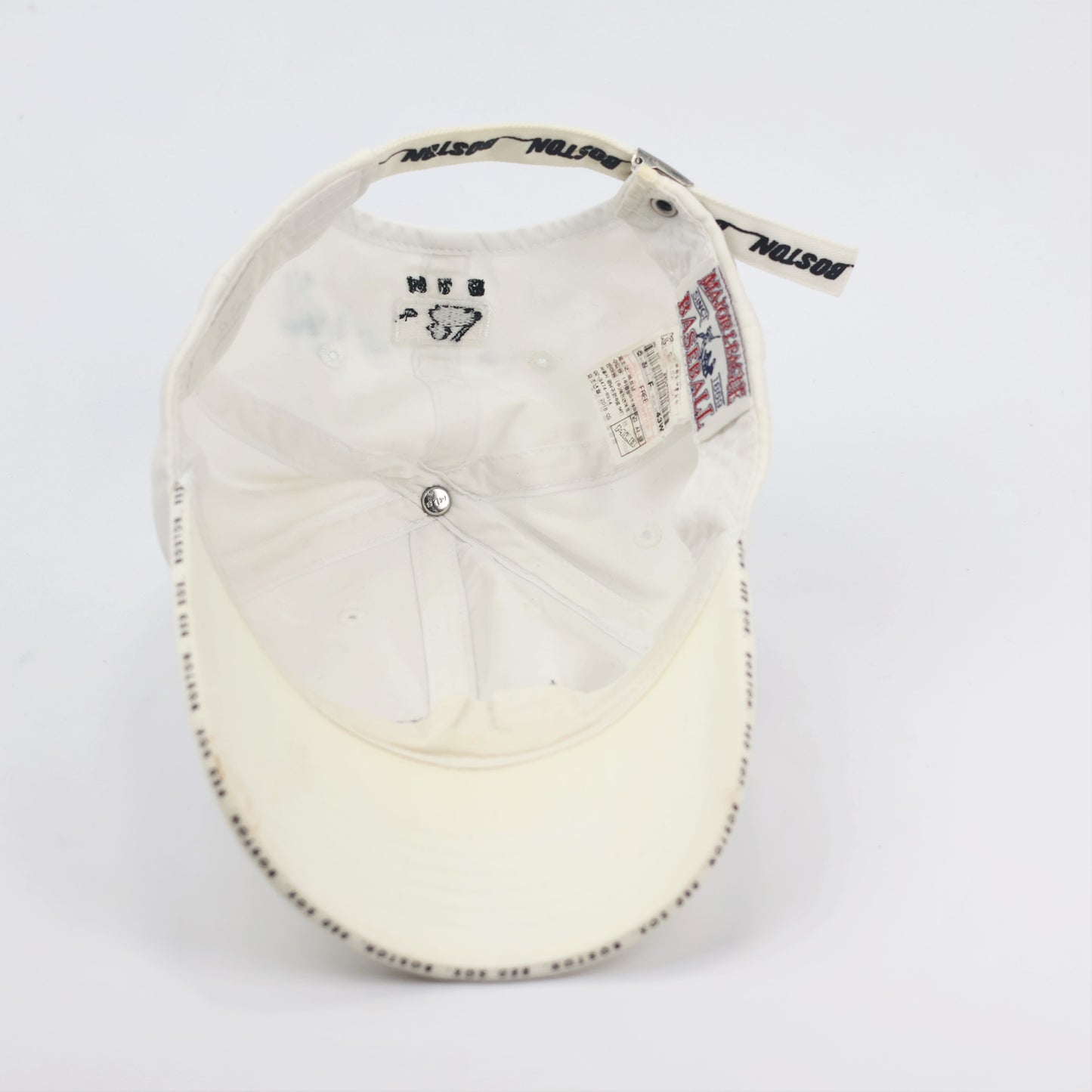 Vintage Boston Red Sox White Clean Up Thrifted Hat - Adjustable MLB Strapback