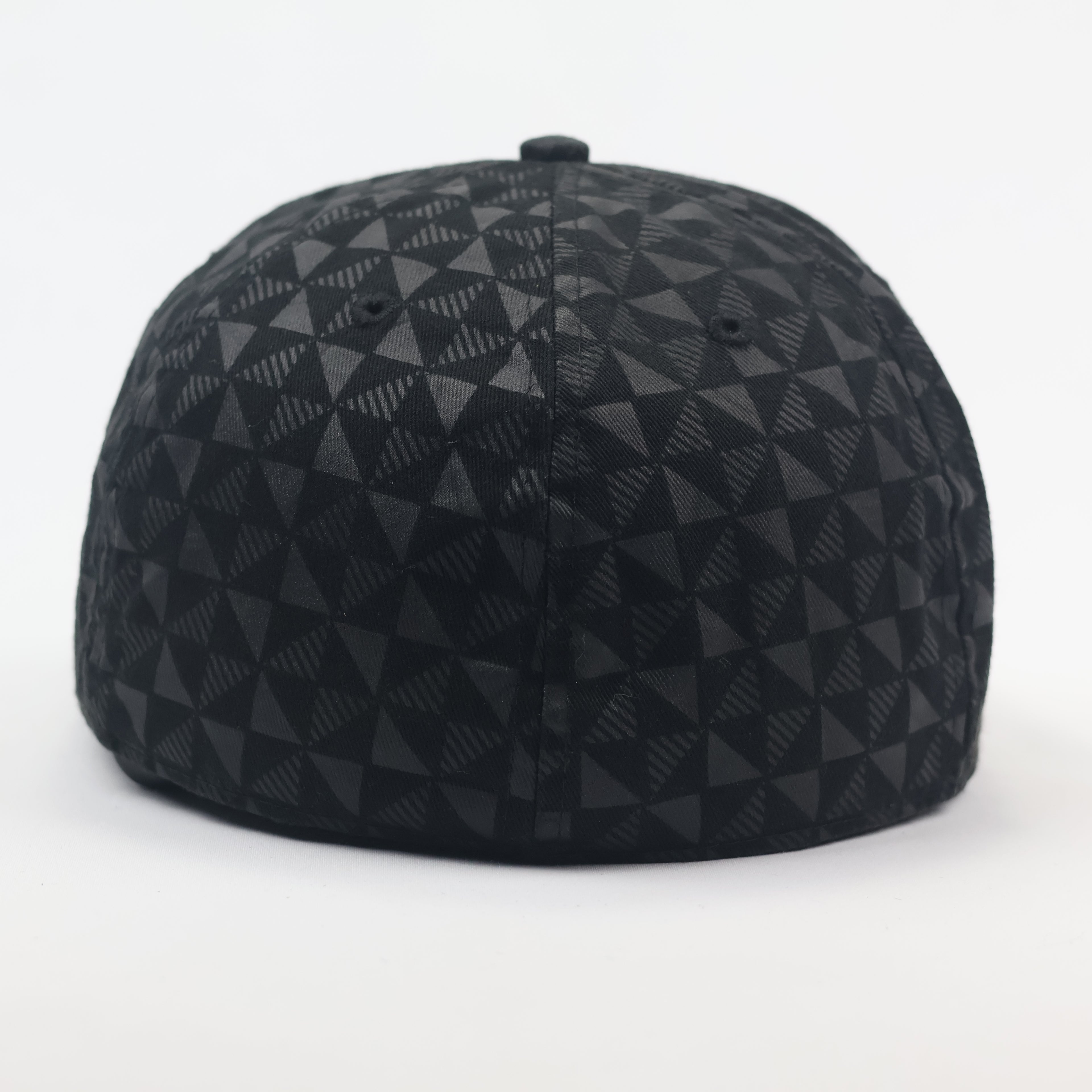 Modern Black Triangle Pattern Flat Brim Thrifted Hat - FSBN Original