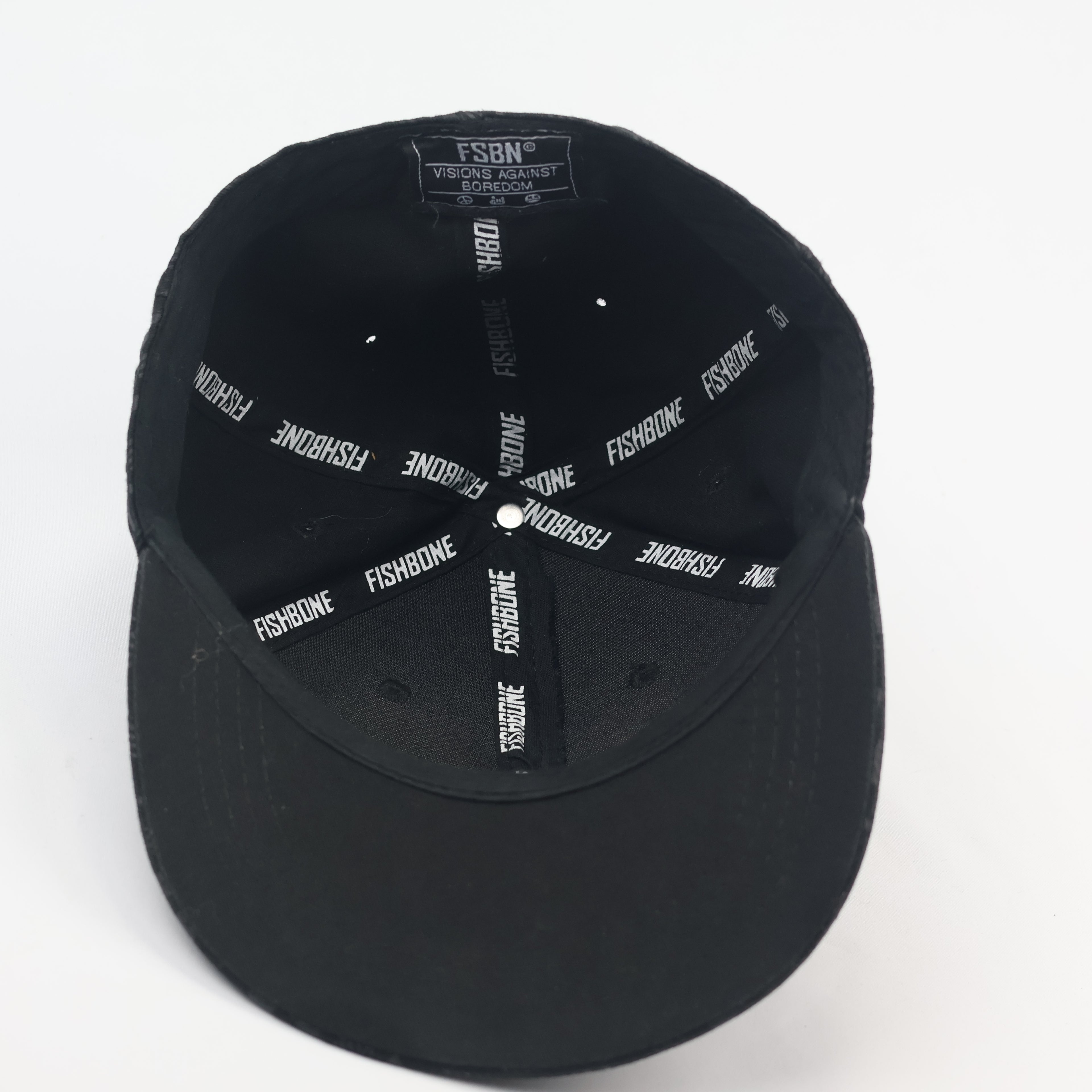 Modern Black Triangle Pattern Flat Brim Thrifted Hat - FSBN Original
