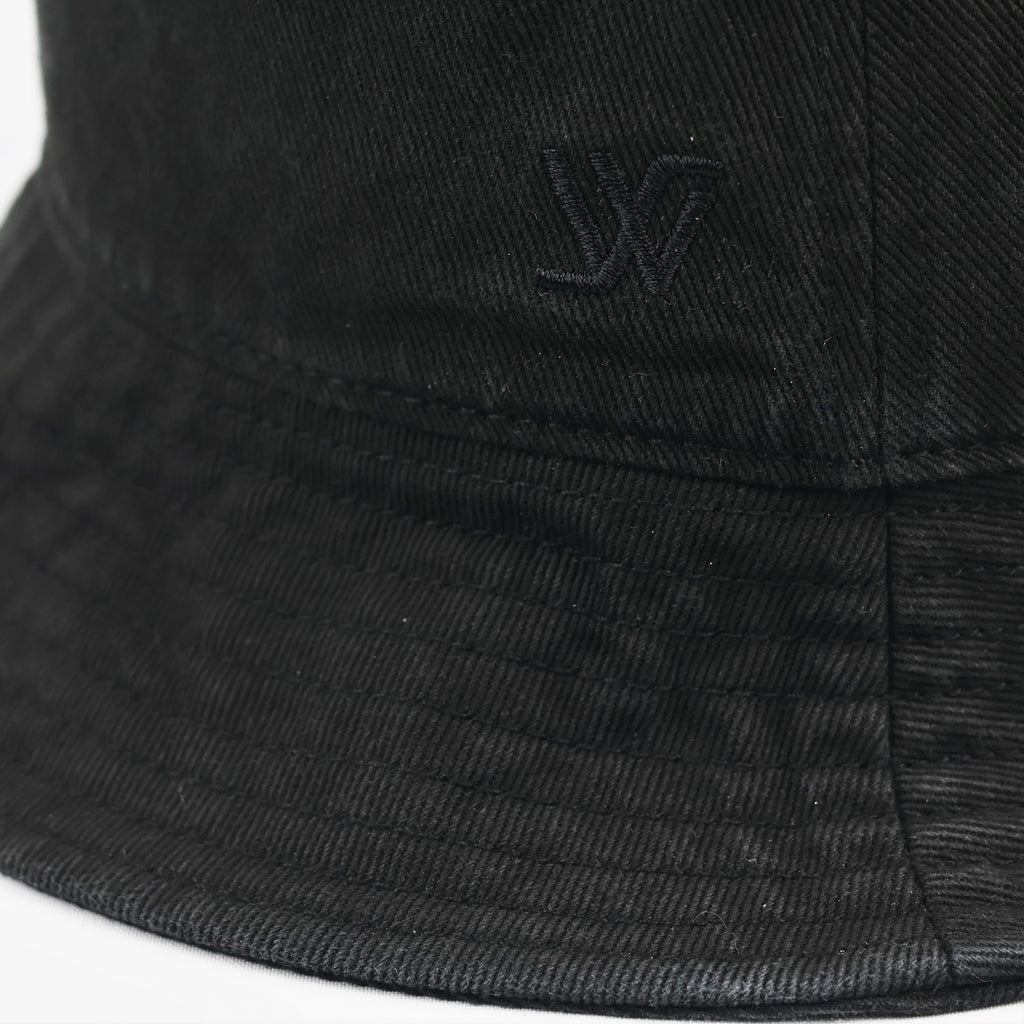 Vintage White Sands Washed Black Bucket Thrifted Hat - Cotton Canvas Streetwear Cap